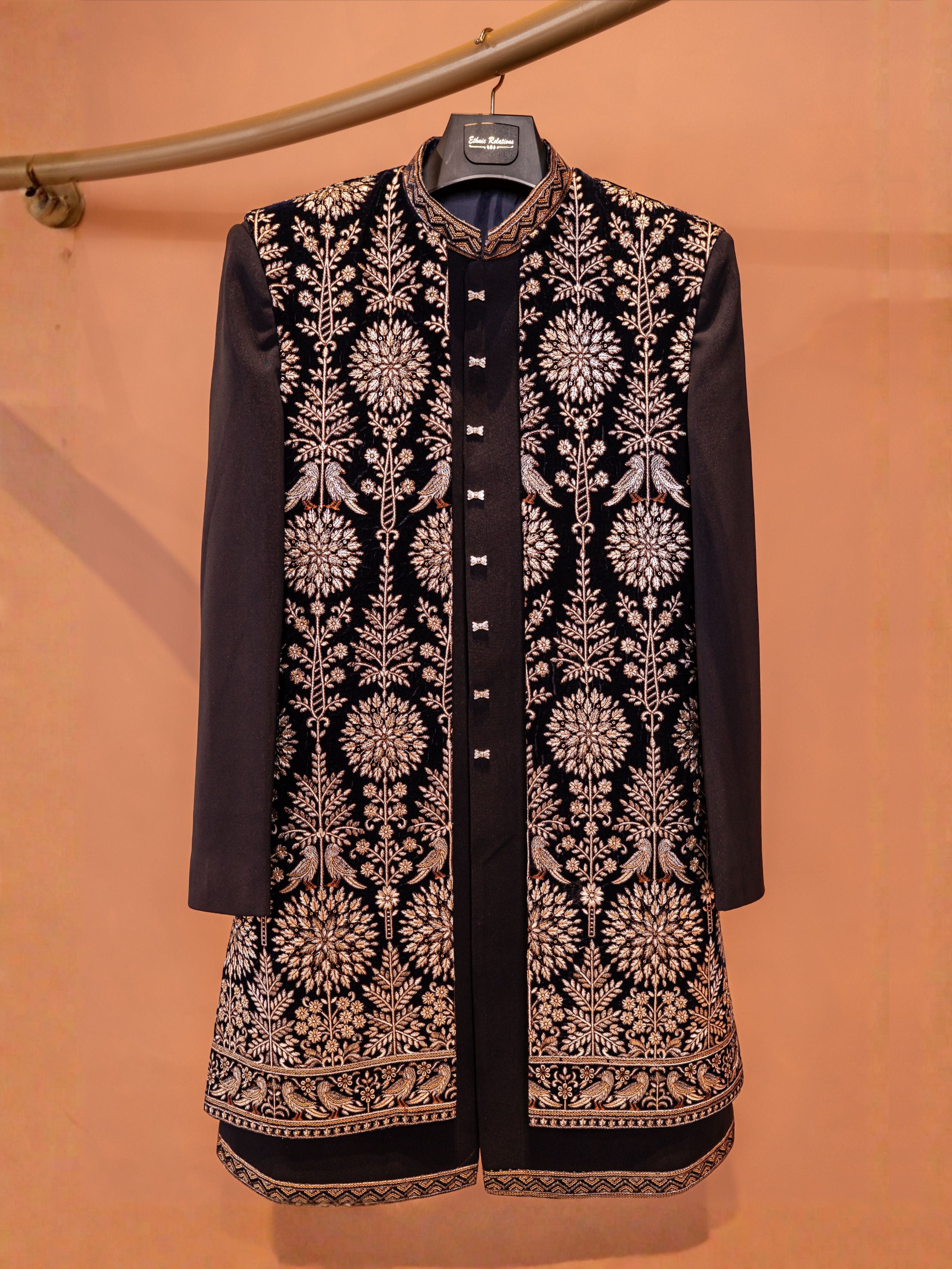 Black Embroidered Kurta Set