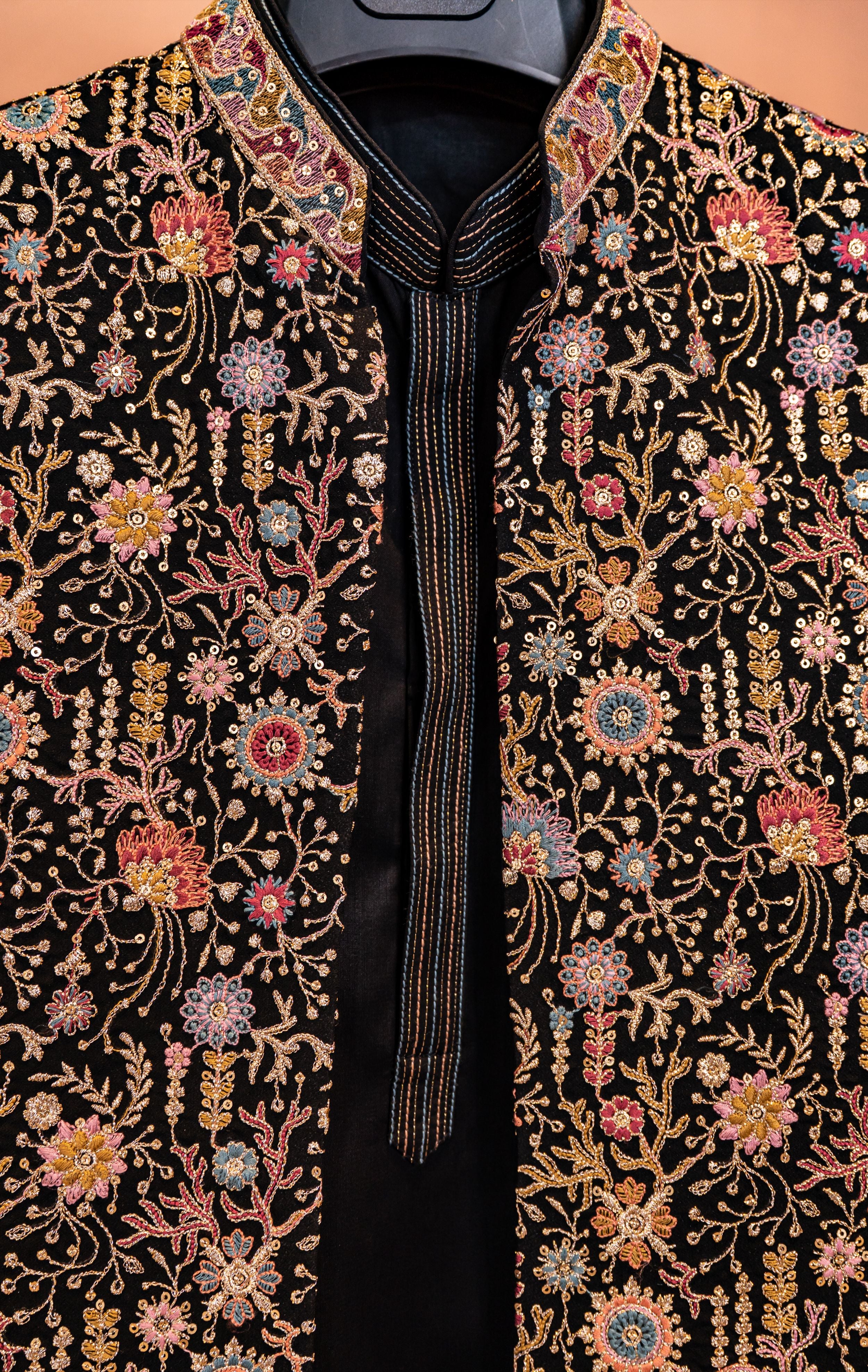 Black Thread Embroidered kurta set