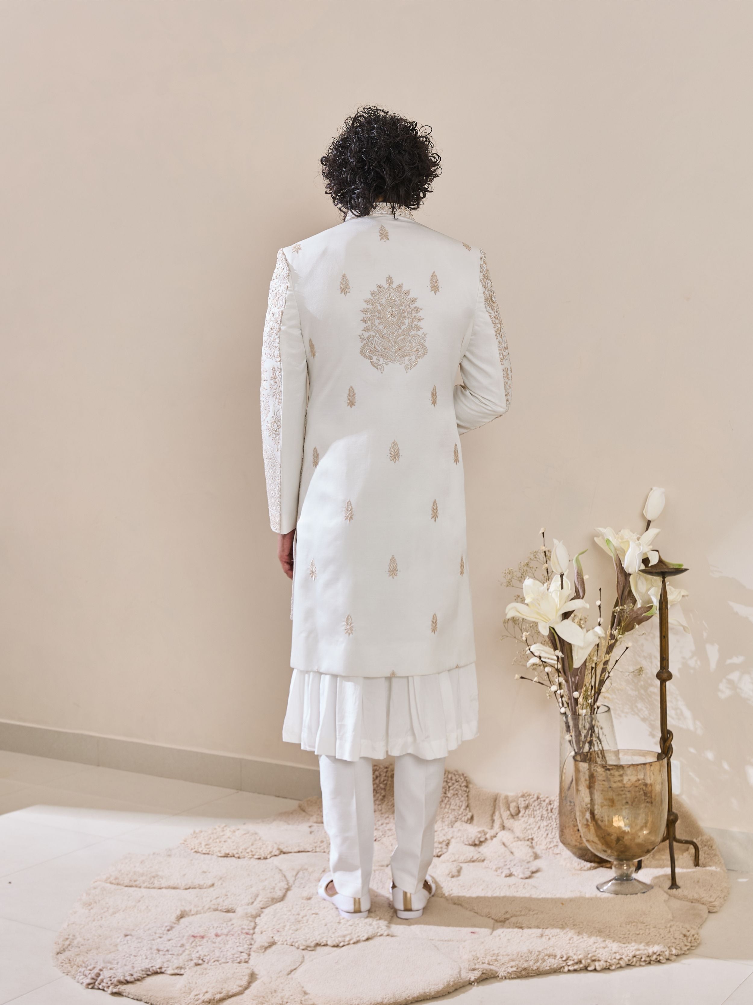 Ivory Thread Embroidery Sherwani