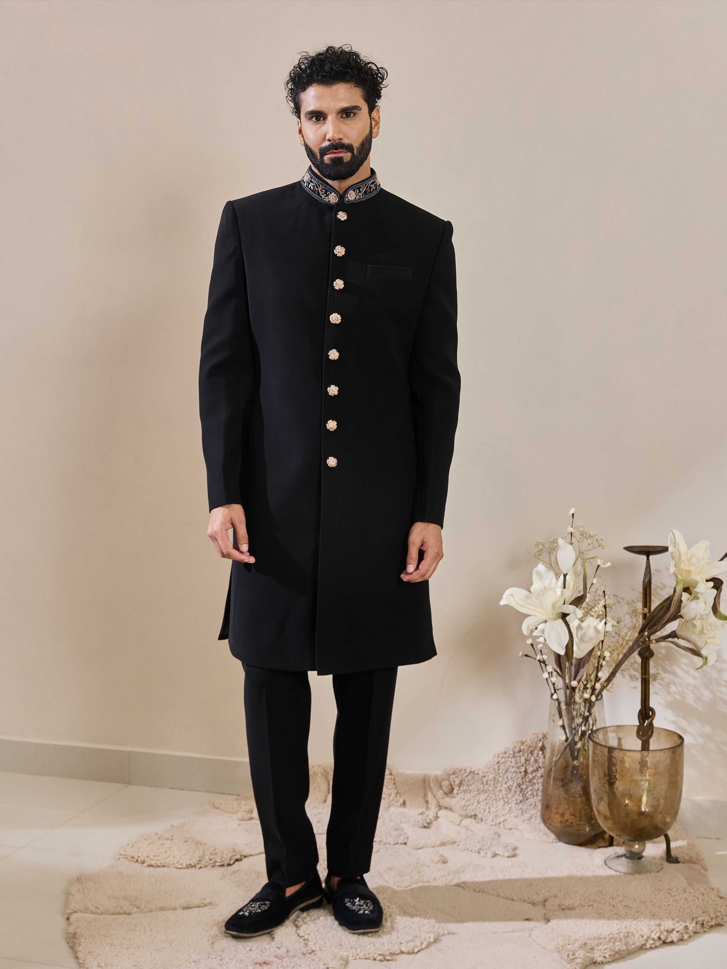 Black Indo-Western In Thread Work