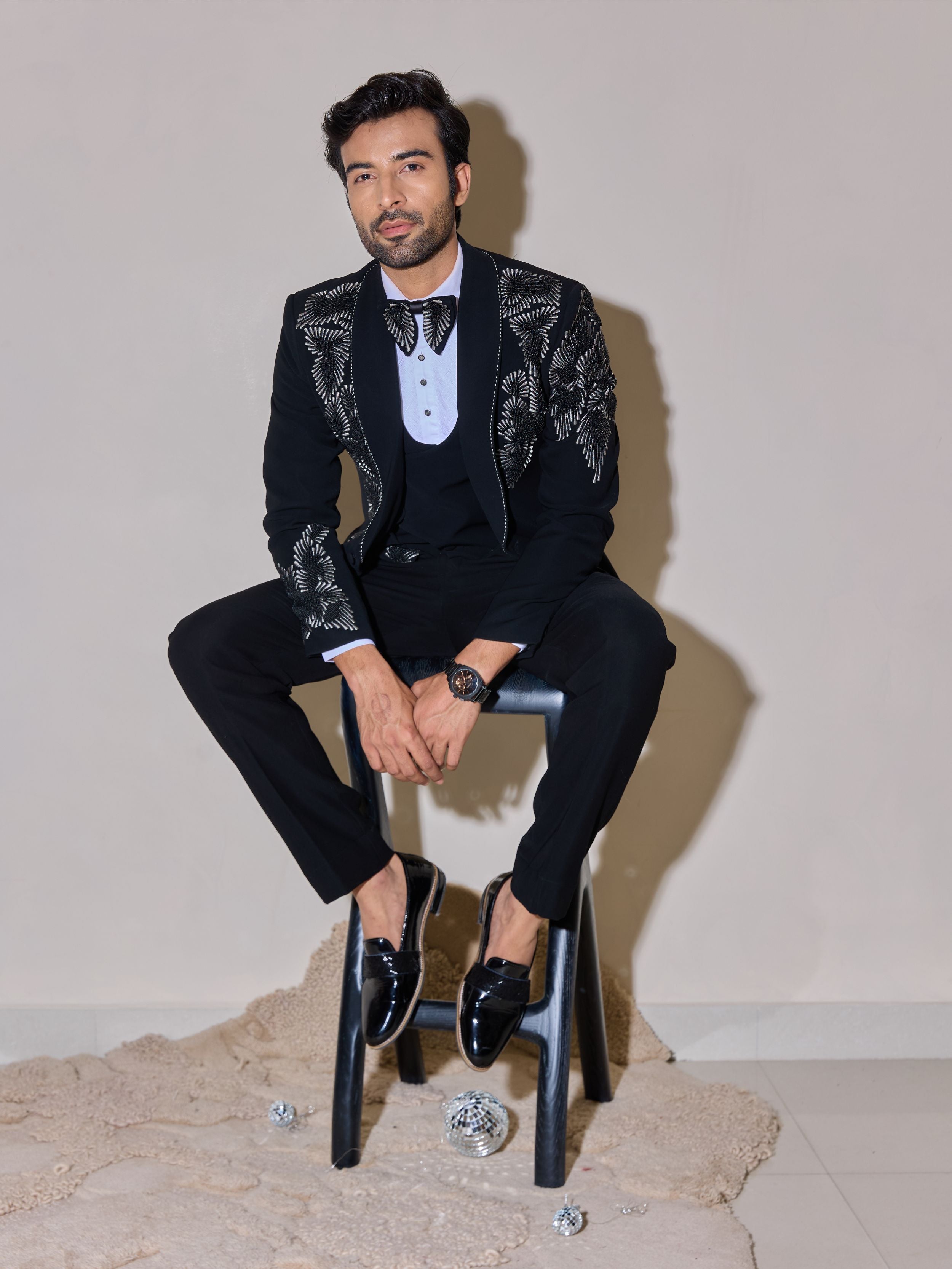 Black Luxe Beaded Tuxedo