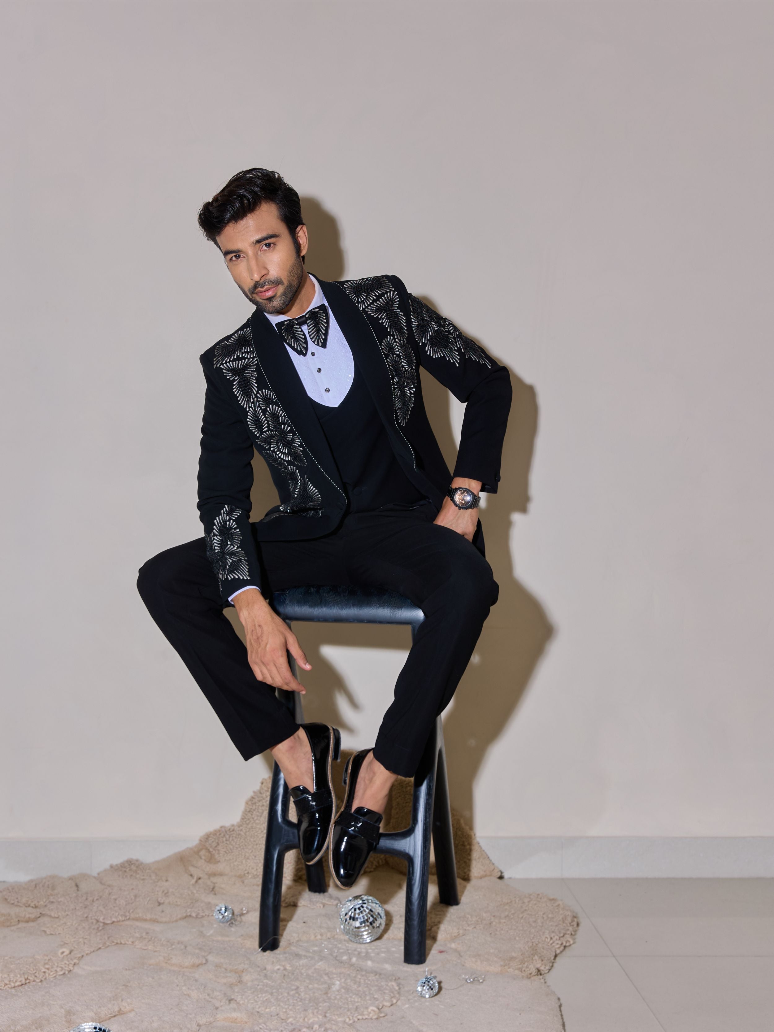 Black Luxe Beaded Tuxedo