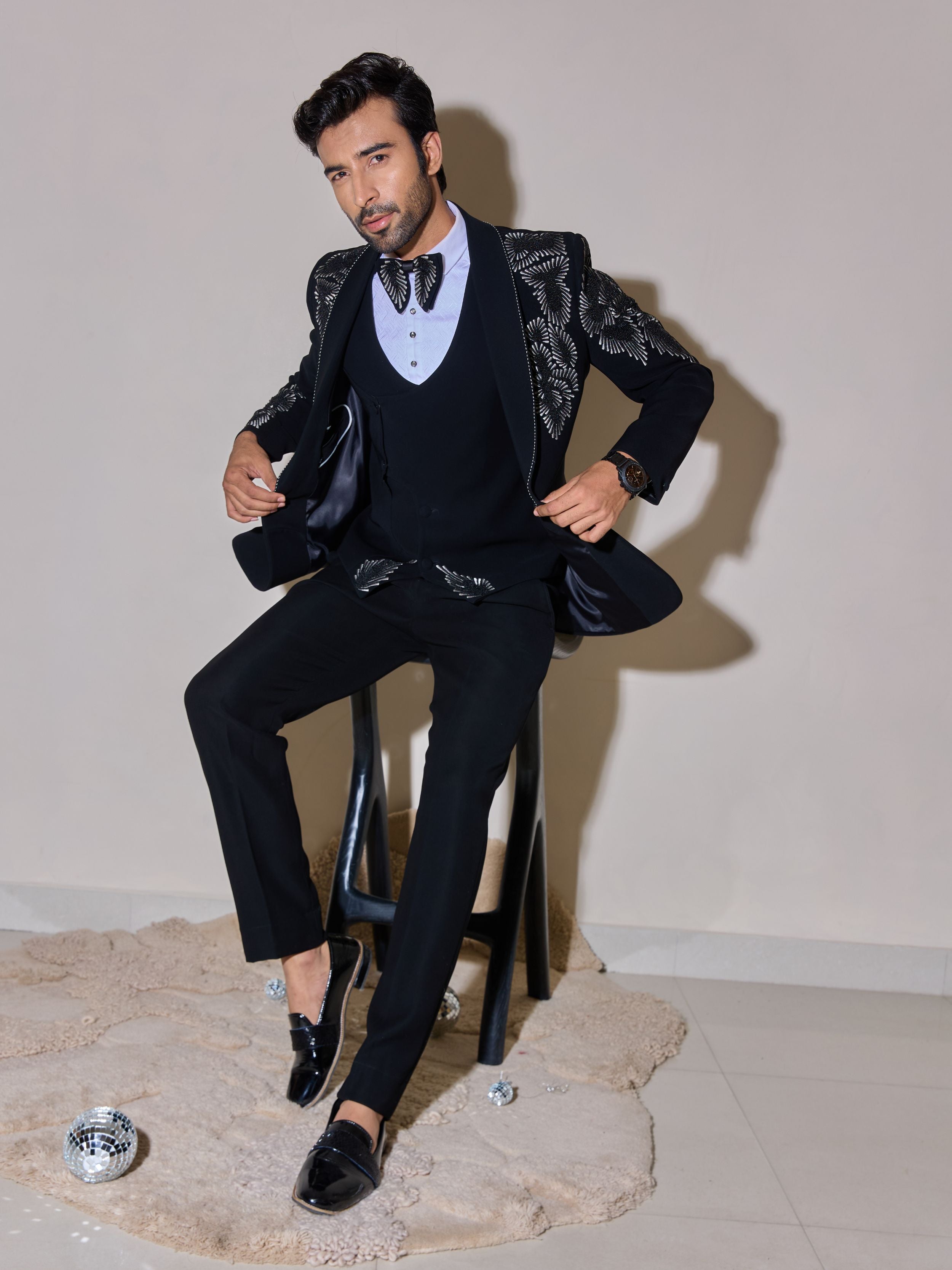 Black Luxe Beaded Tuxedo