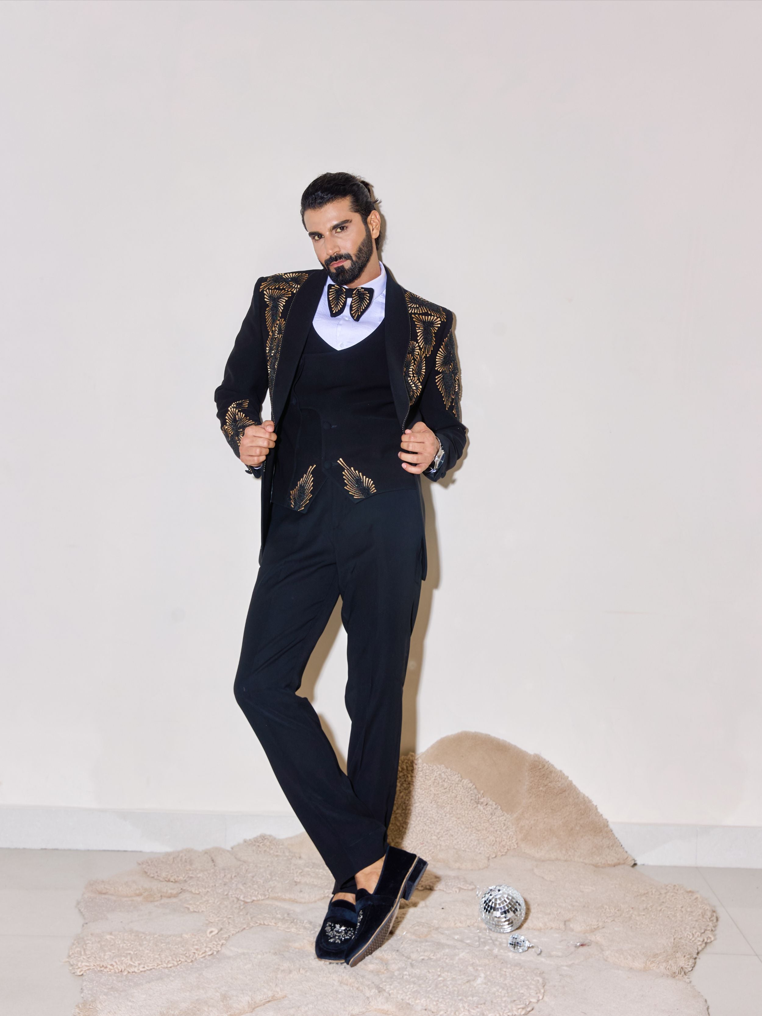 Black Luxe Beaded Tuxedo