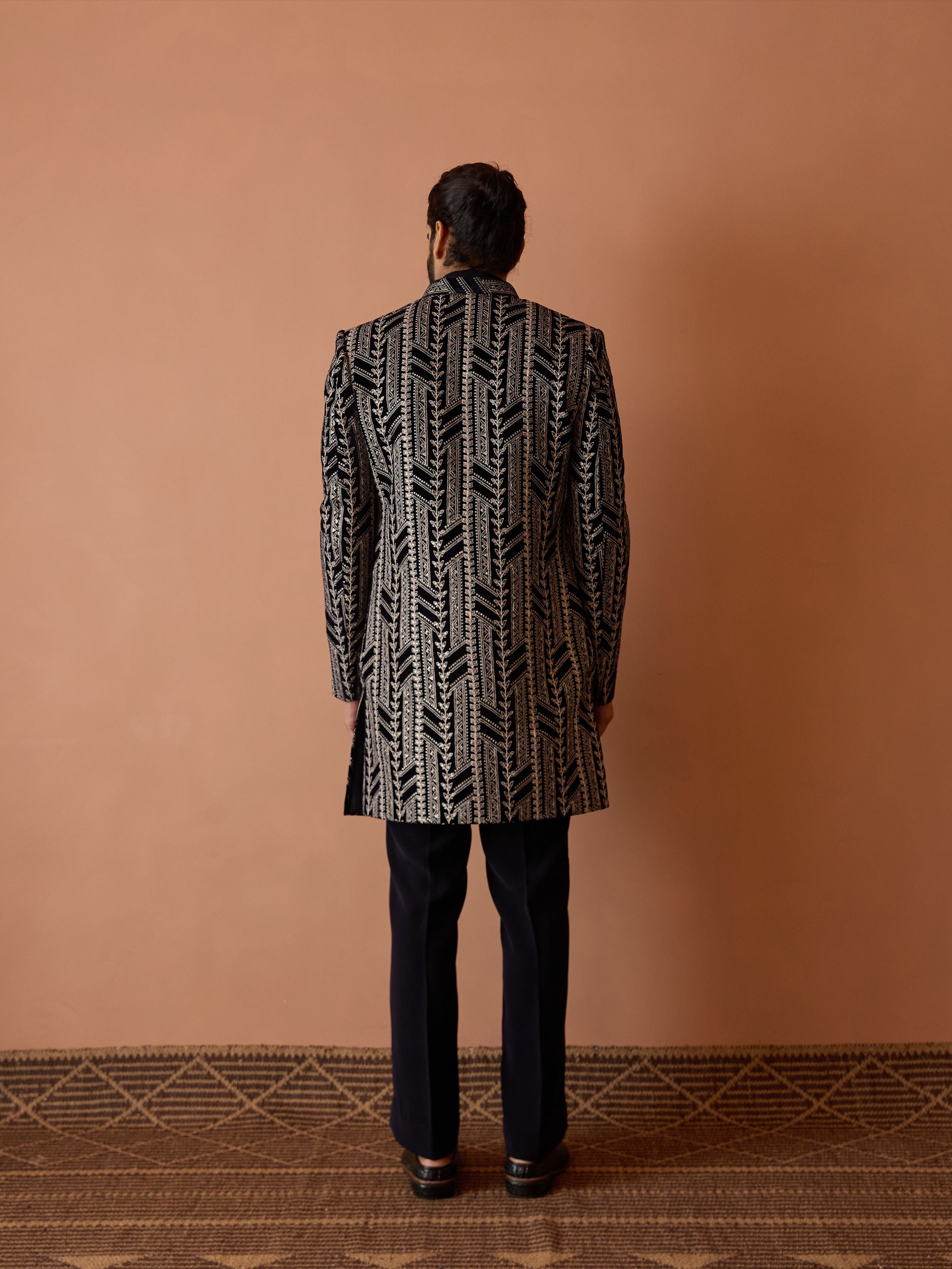 Black Indo-Western in Zardozi & Bead Work