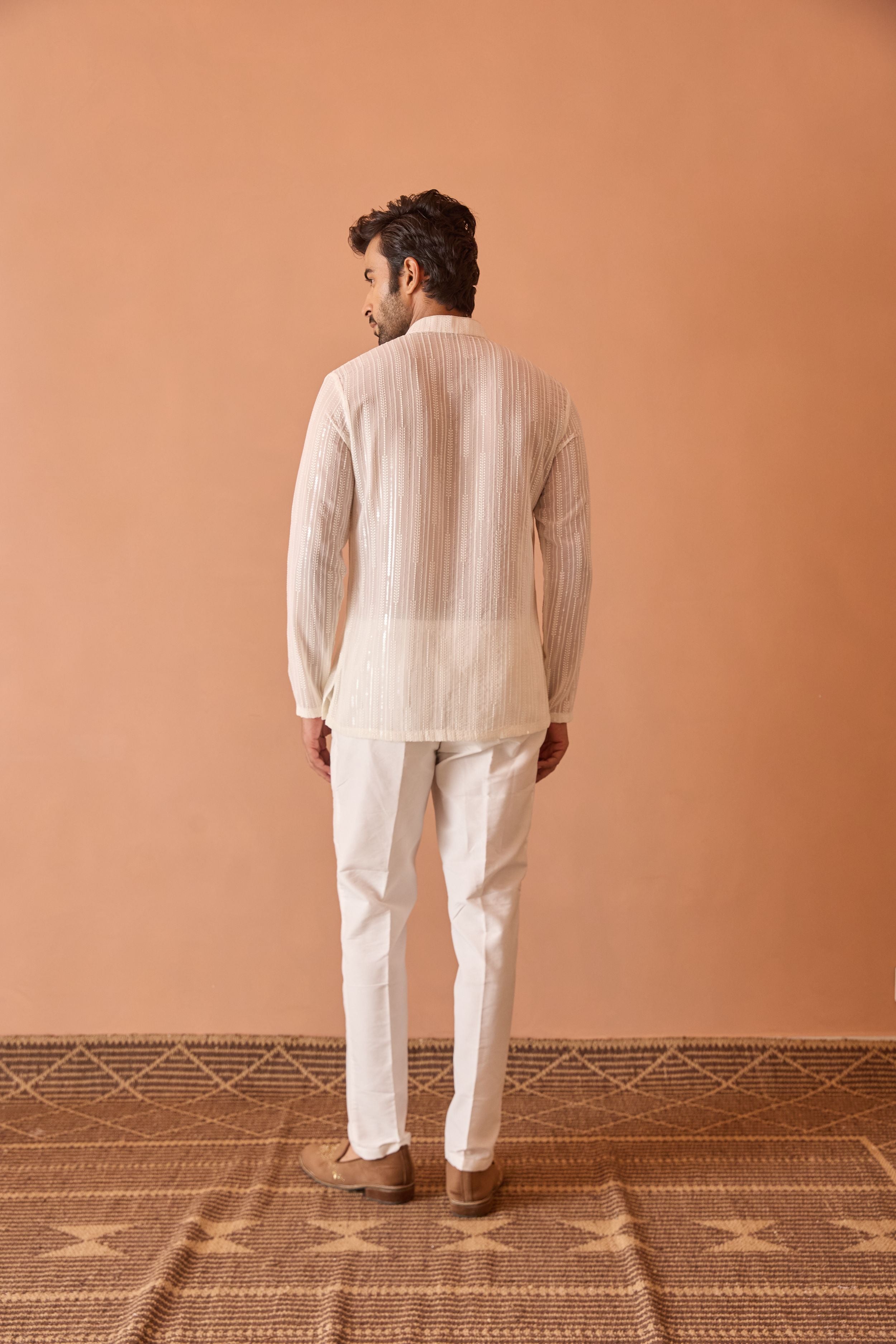 Light Pink Embroidered Indo-Western