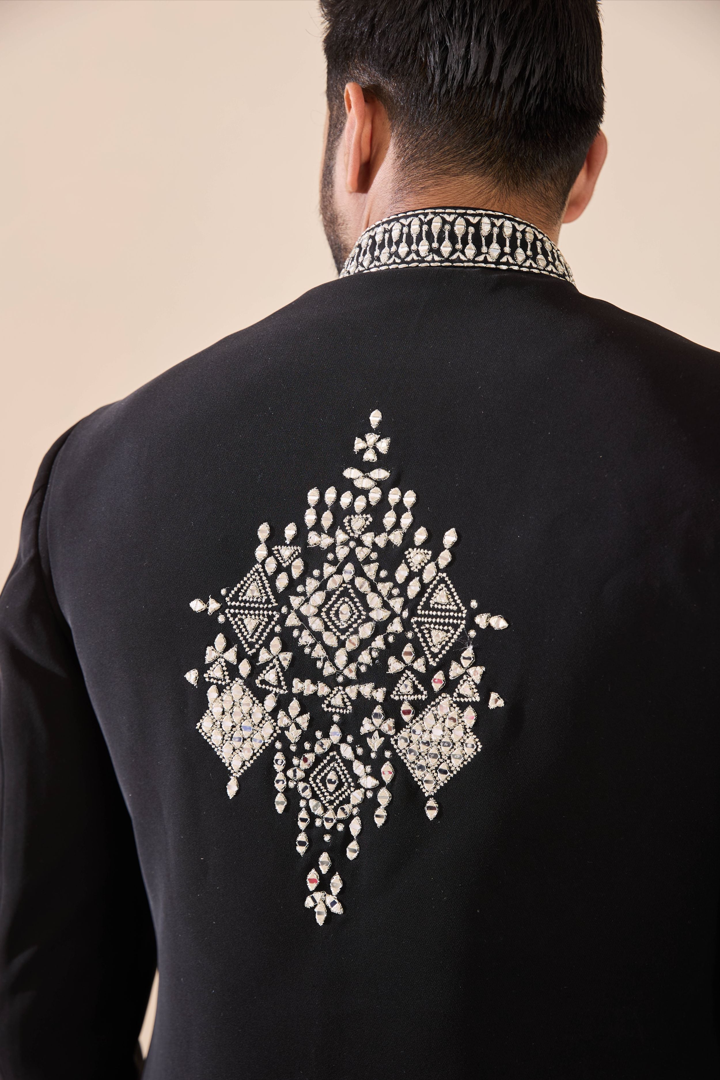 Black Indo-Western with Mirror Work