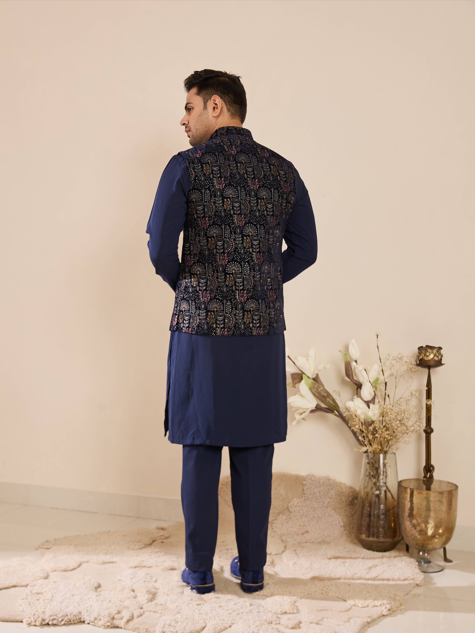 Blue Embroidered Kurta Set