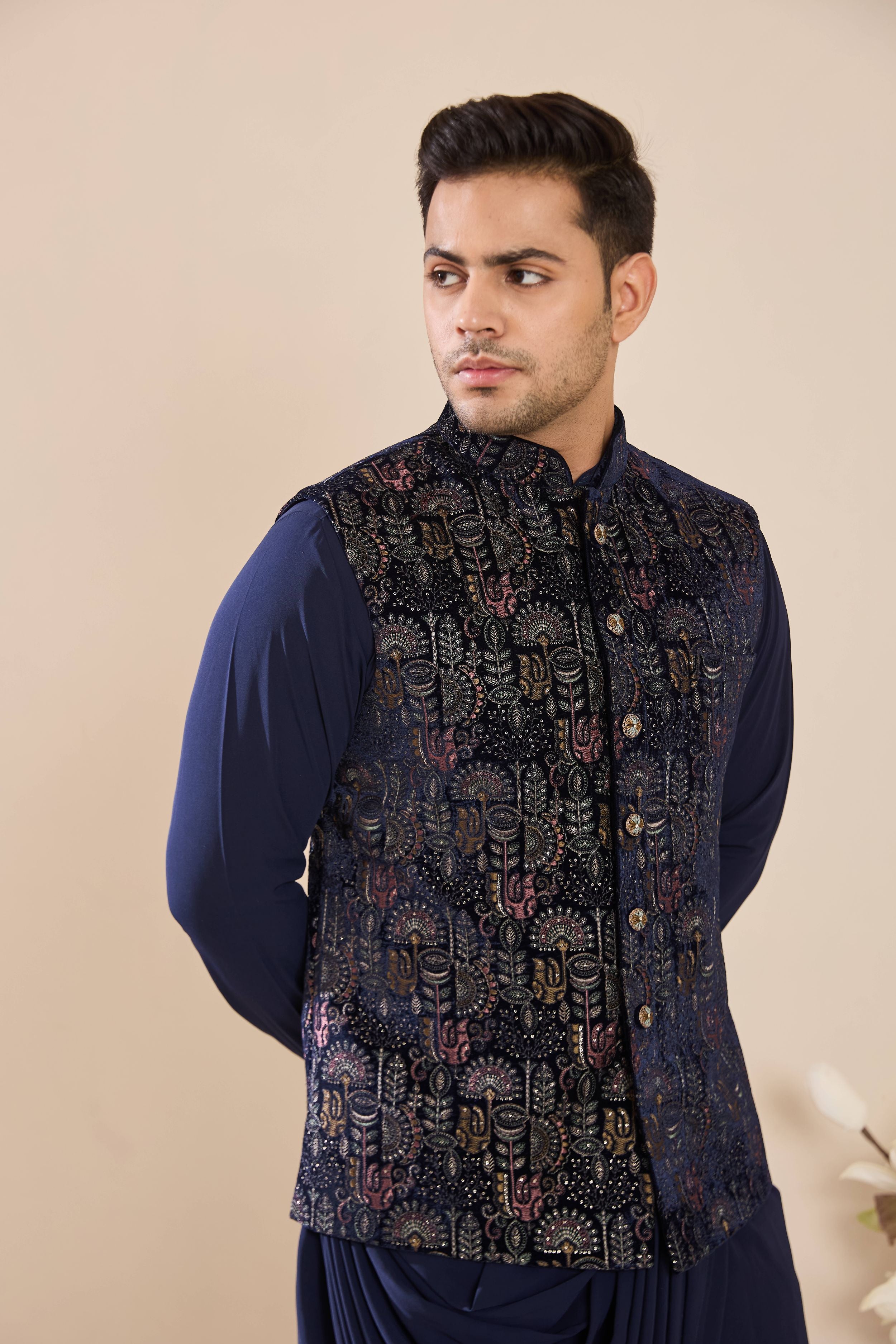 Blue Embroidered Kurta Set
