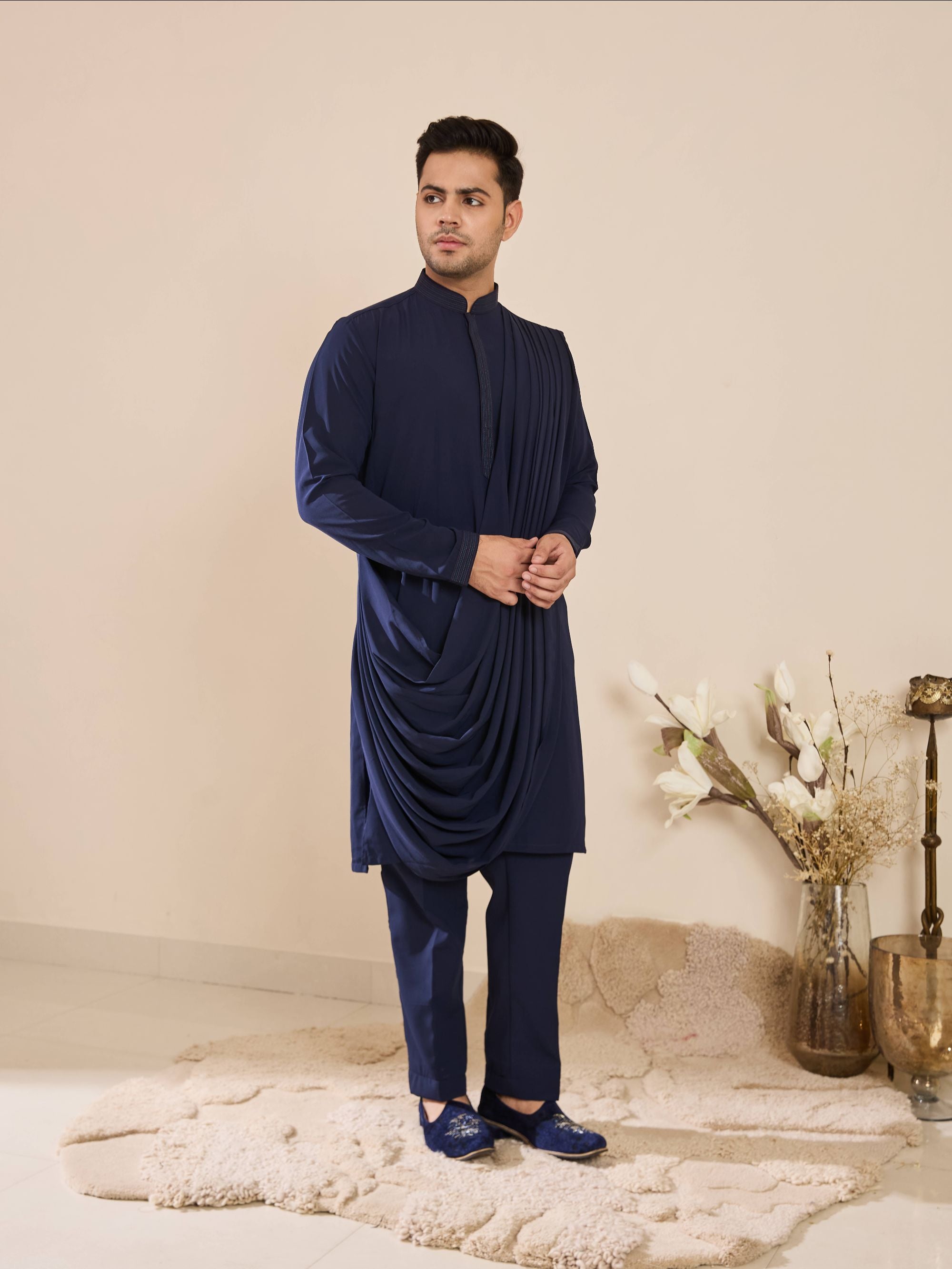 Blue Embroidered Kurta Set