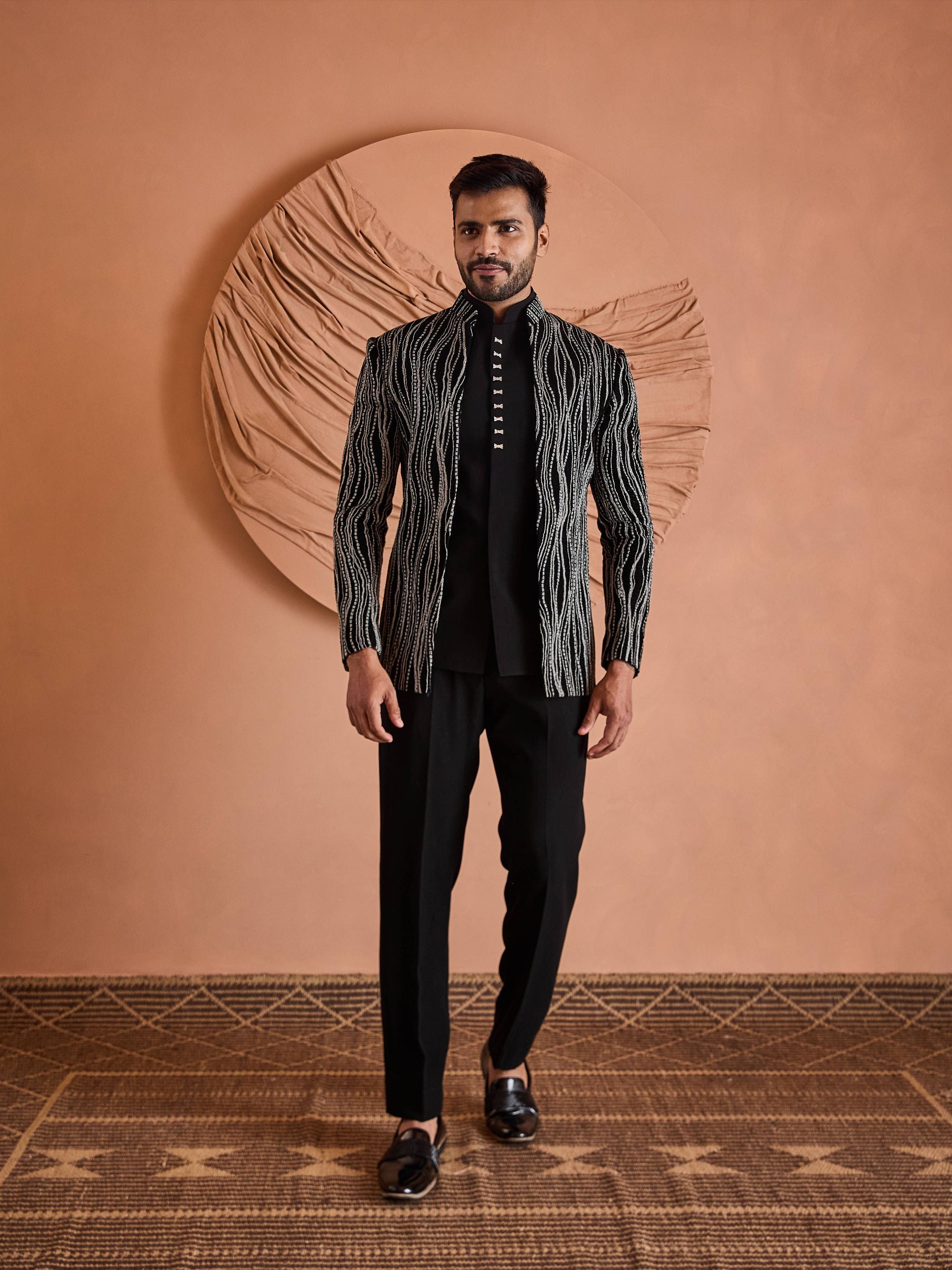 Black zardosi Embroidered Indo-Western