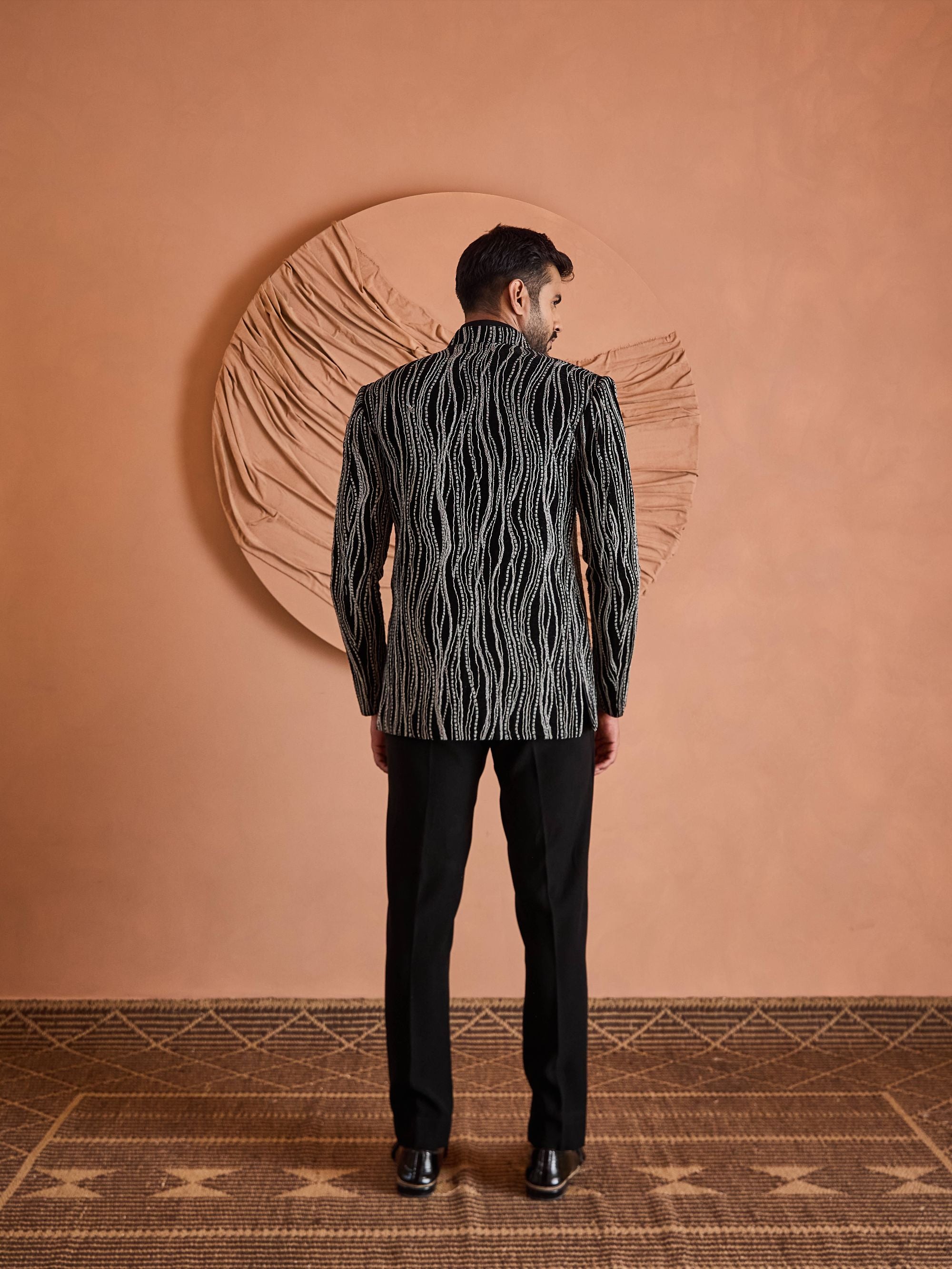 Black zardosi Embroidered Indo-Western