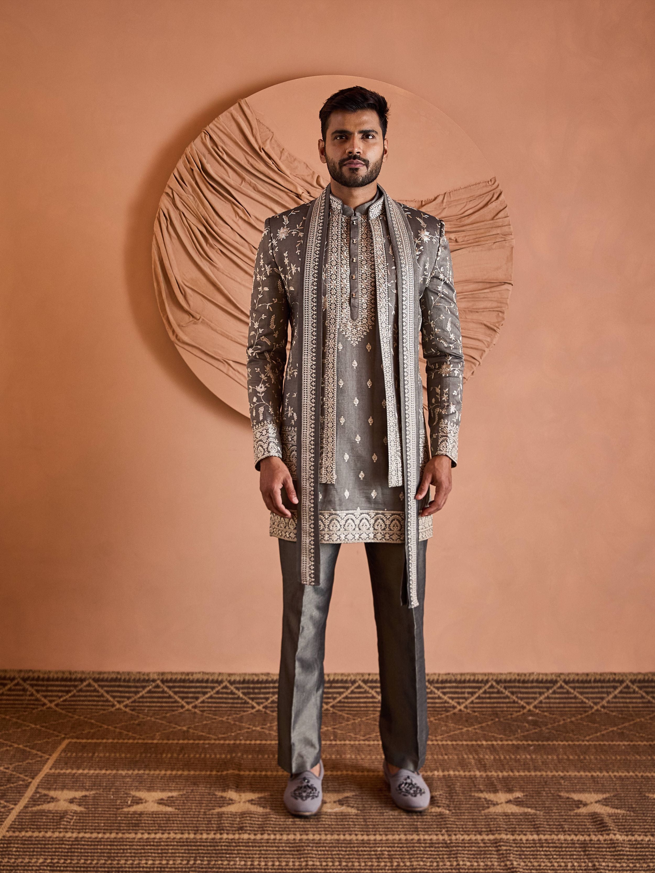 Zinc Grey Classic Indo-Western