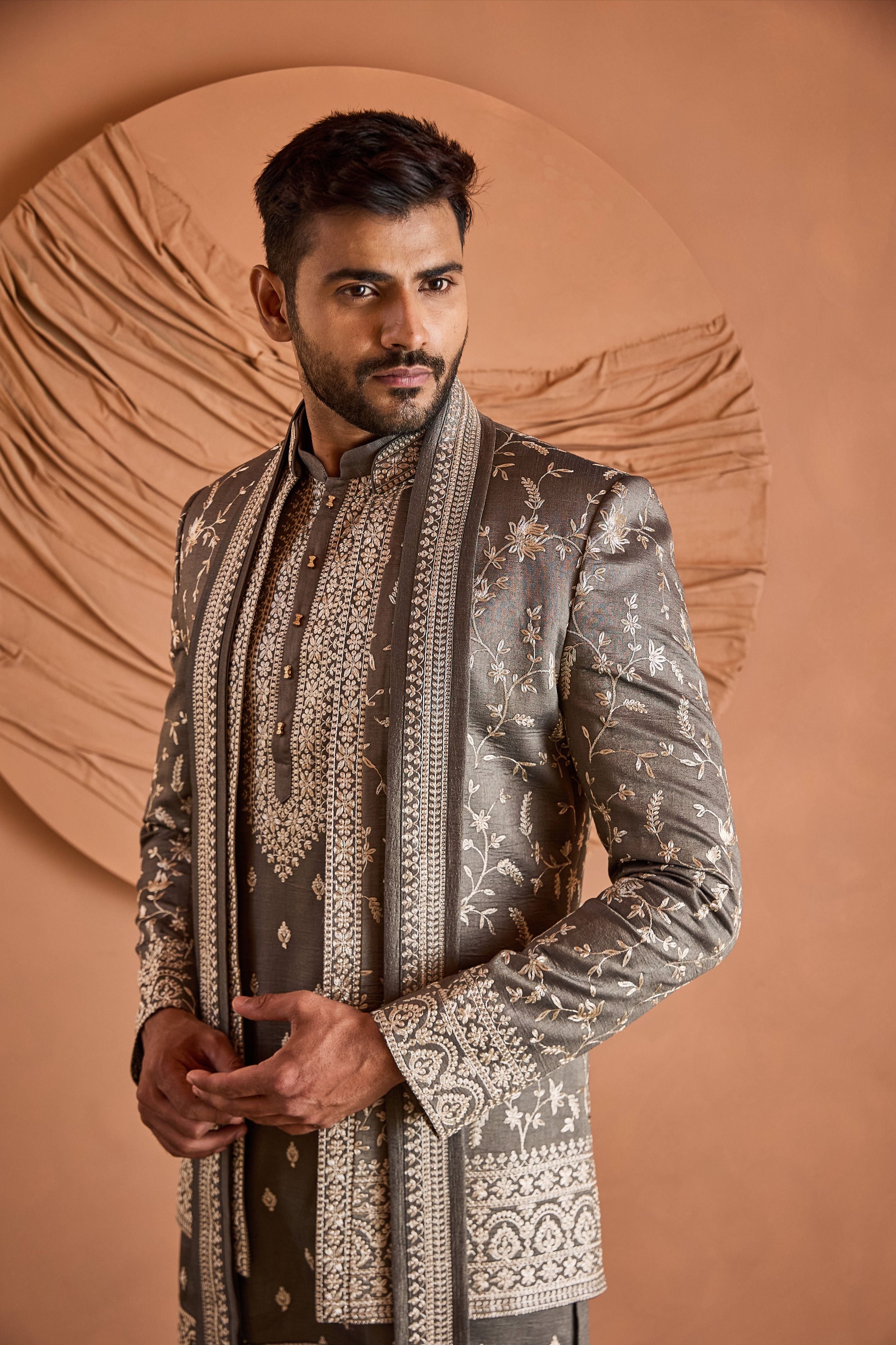 Zinc Grey Classic Indo-Western