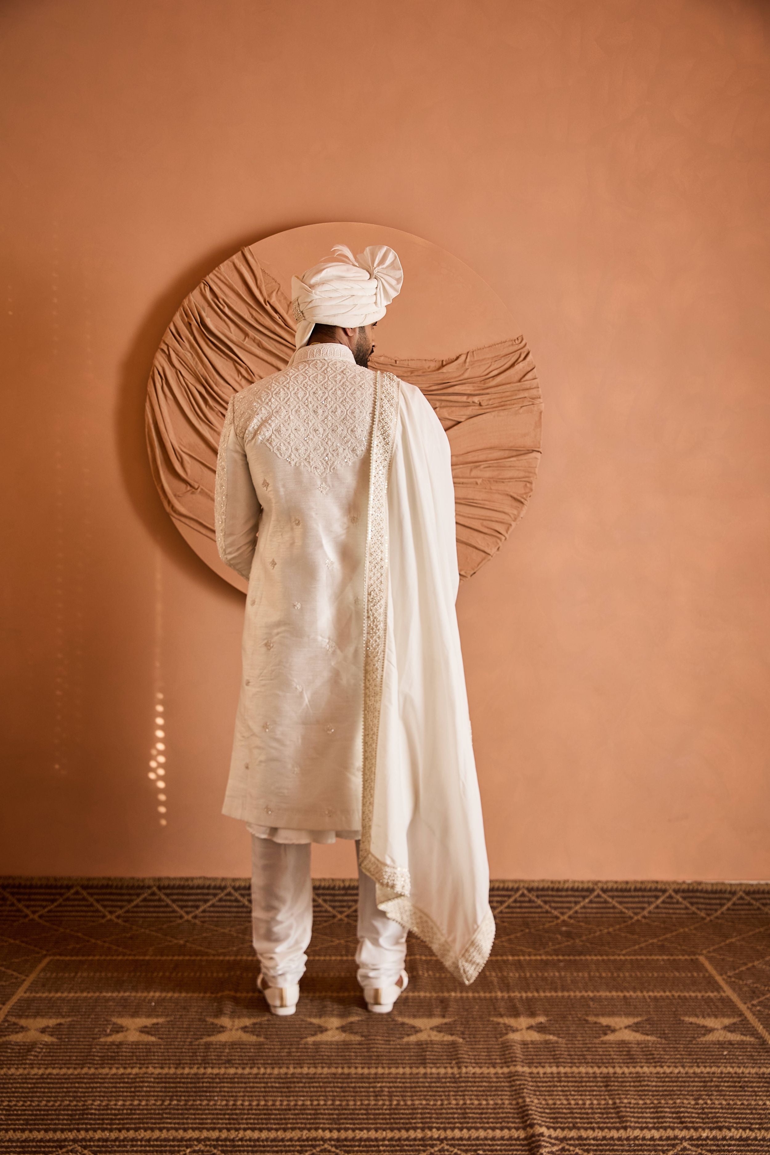 Ivory Embroidered Sherwani