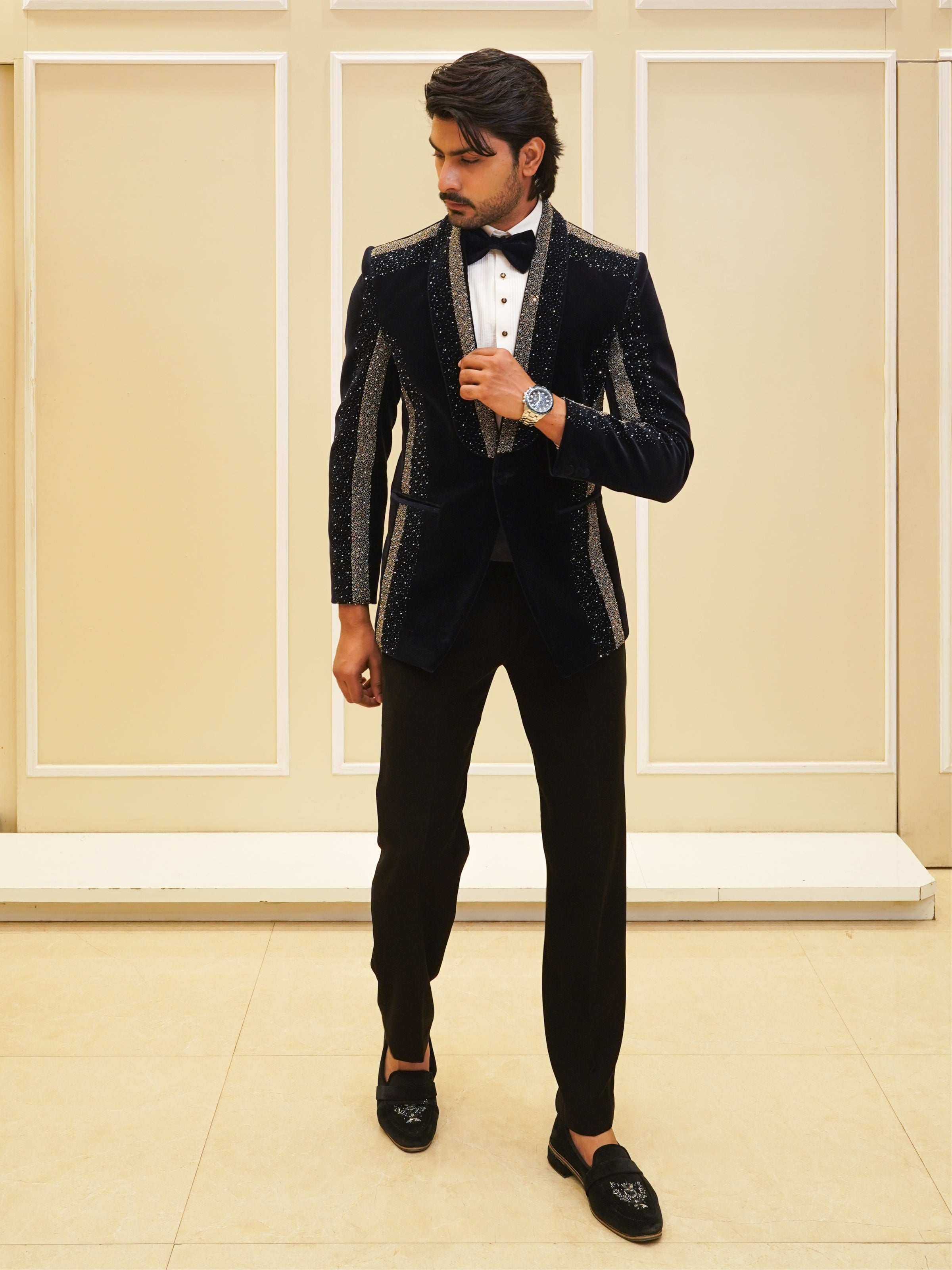 Dark Blue New Cut Material Embroidery Set