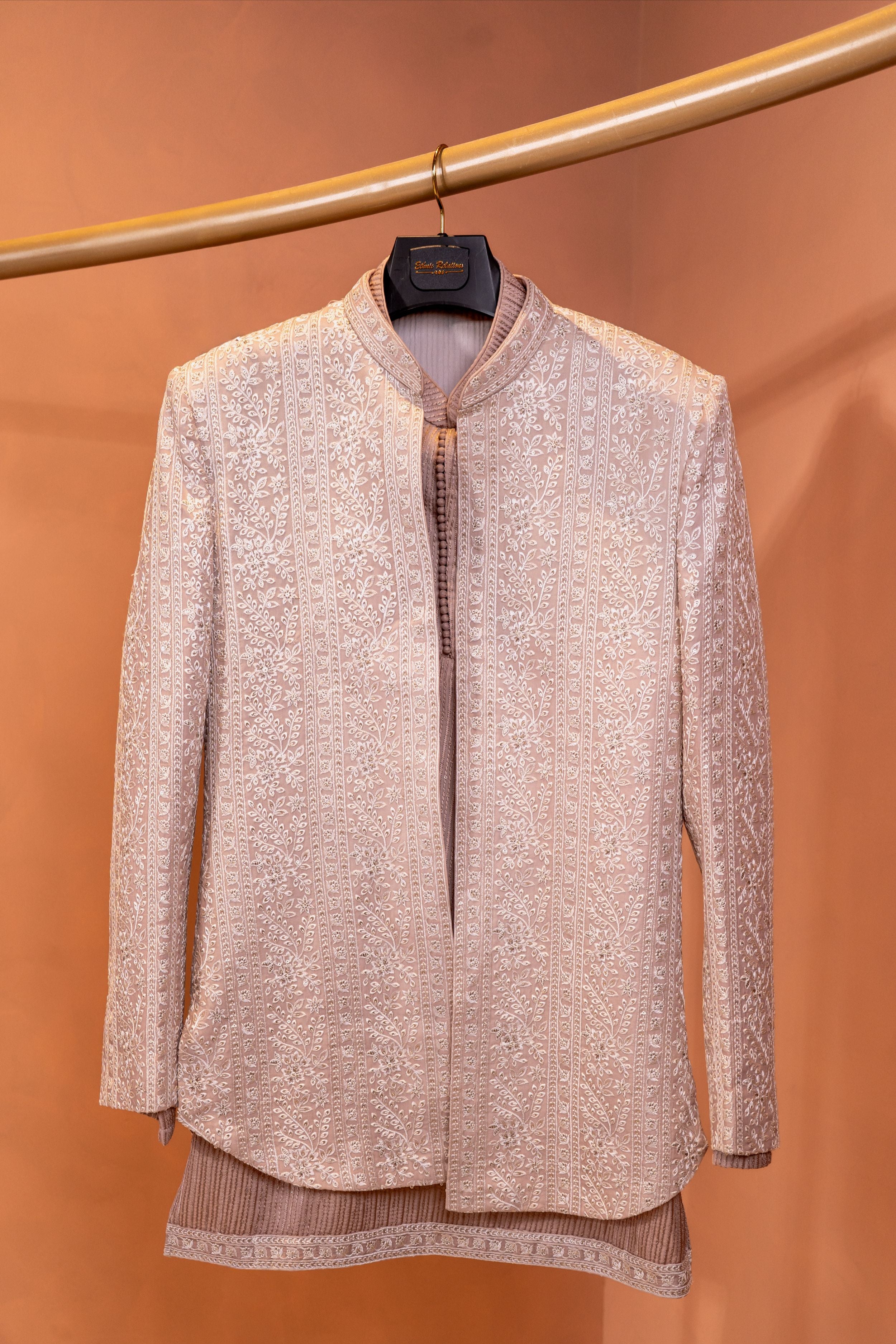 Pink Embroidered Indo-Western Set