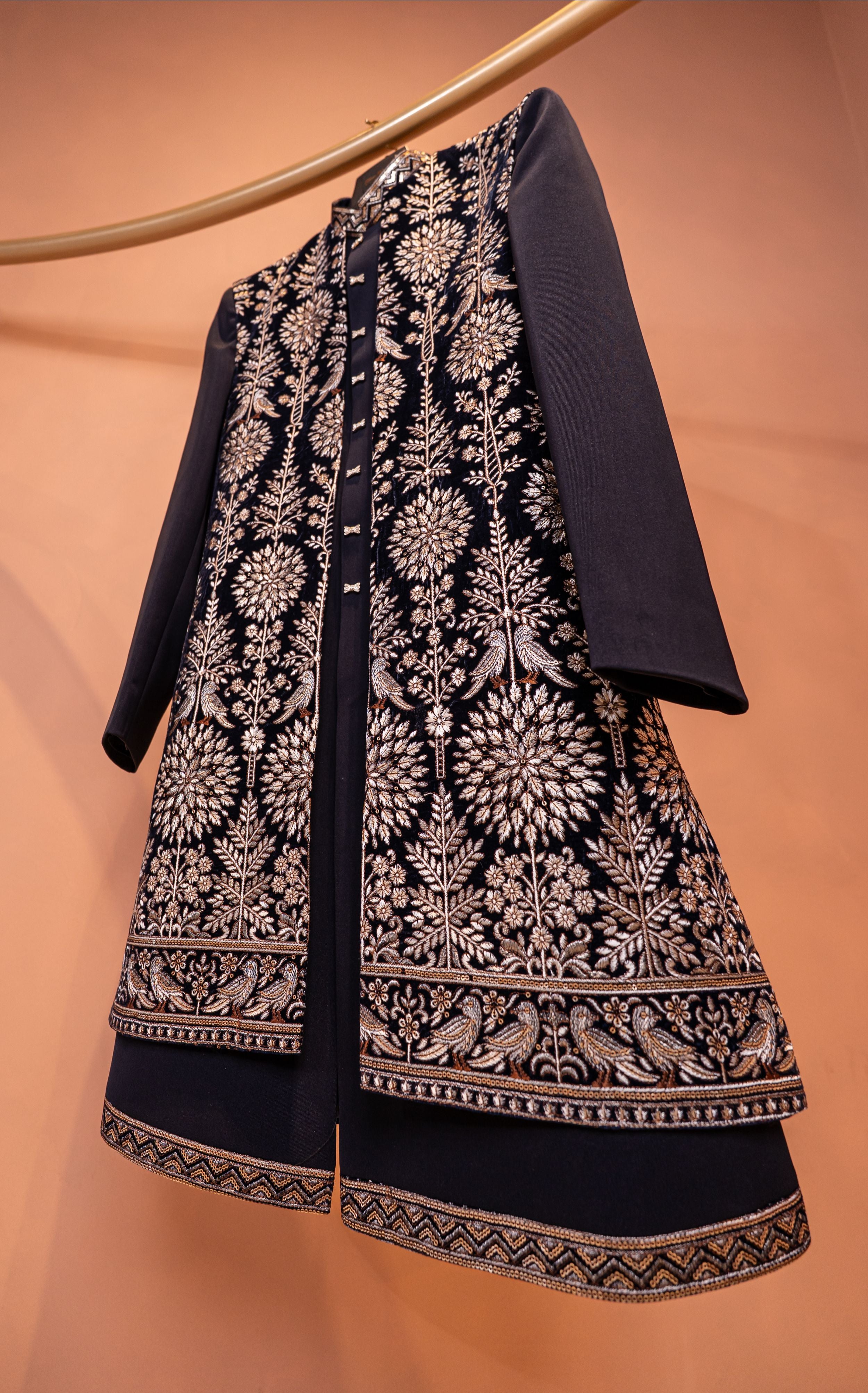 Black Embroidered Kurta Set