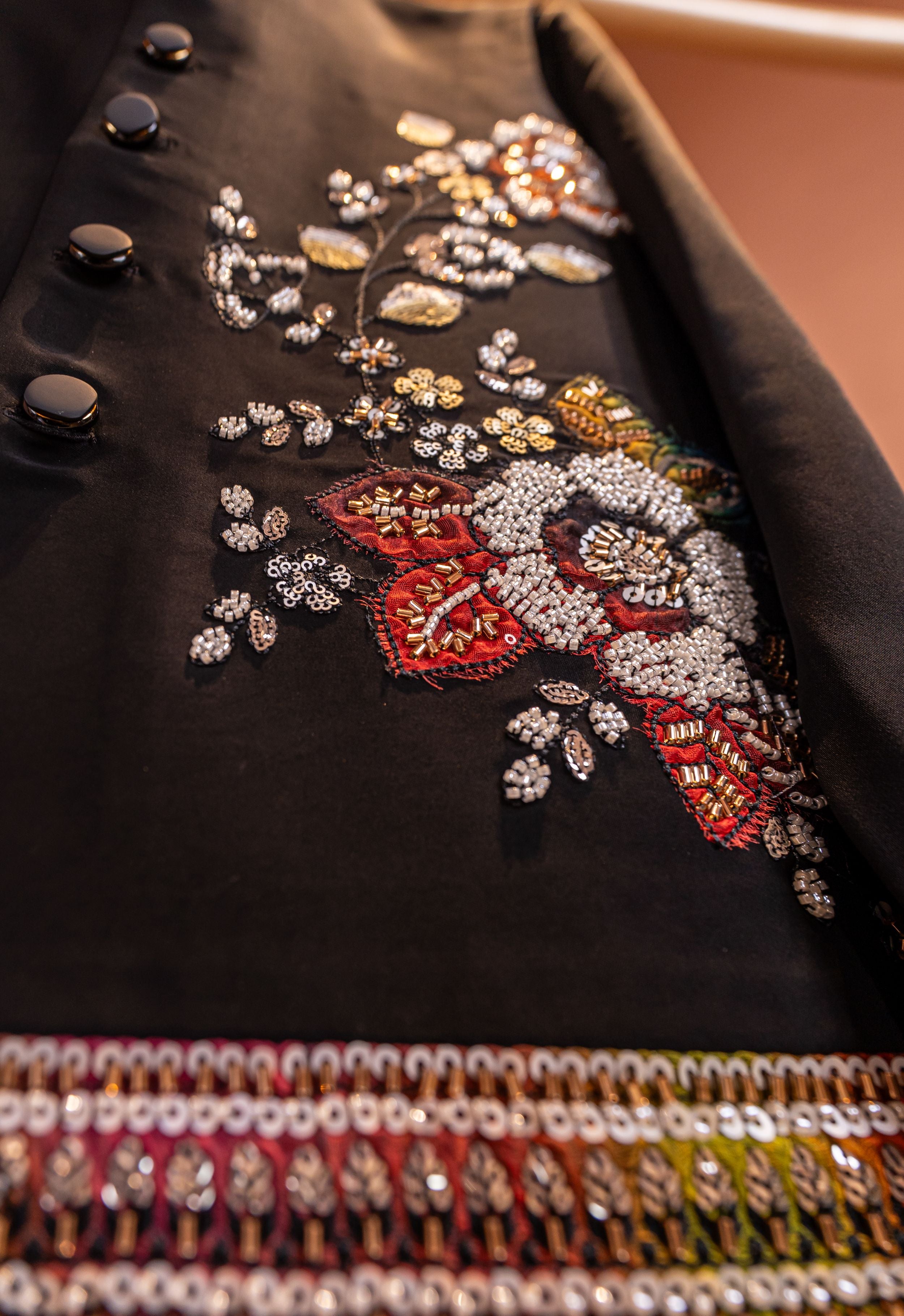 Black Cutdana Embroidered kurta set