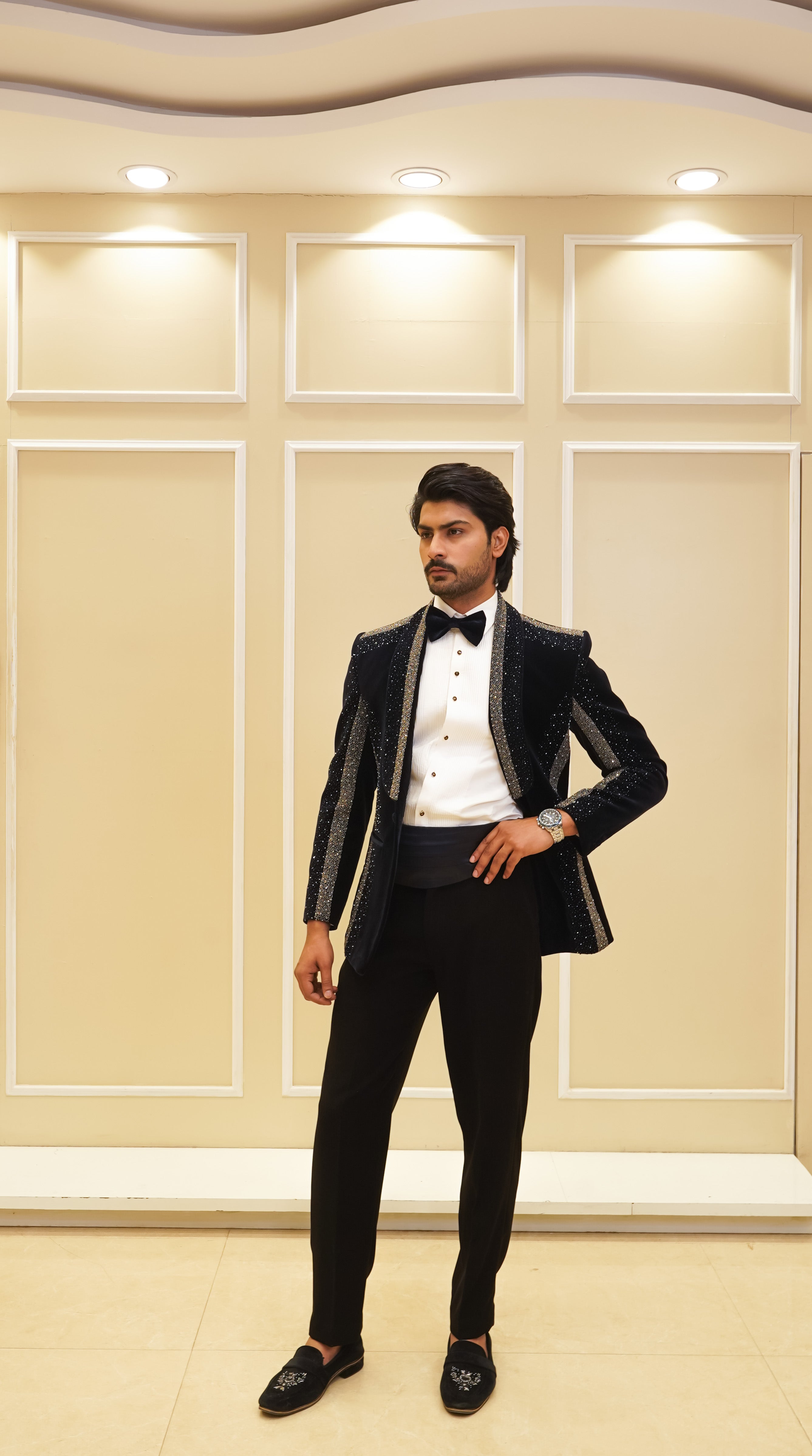 Dark Blue New Cut Material Embroidery Set