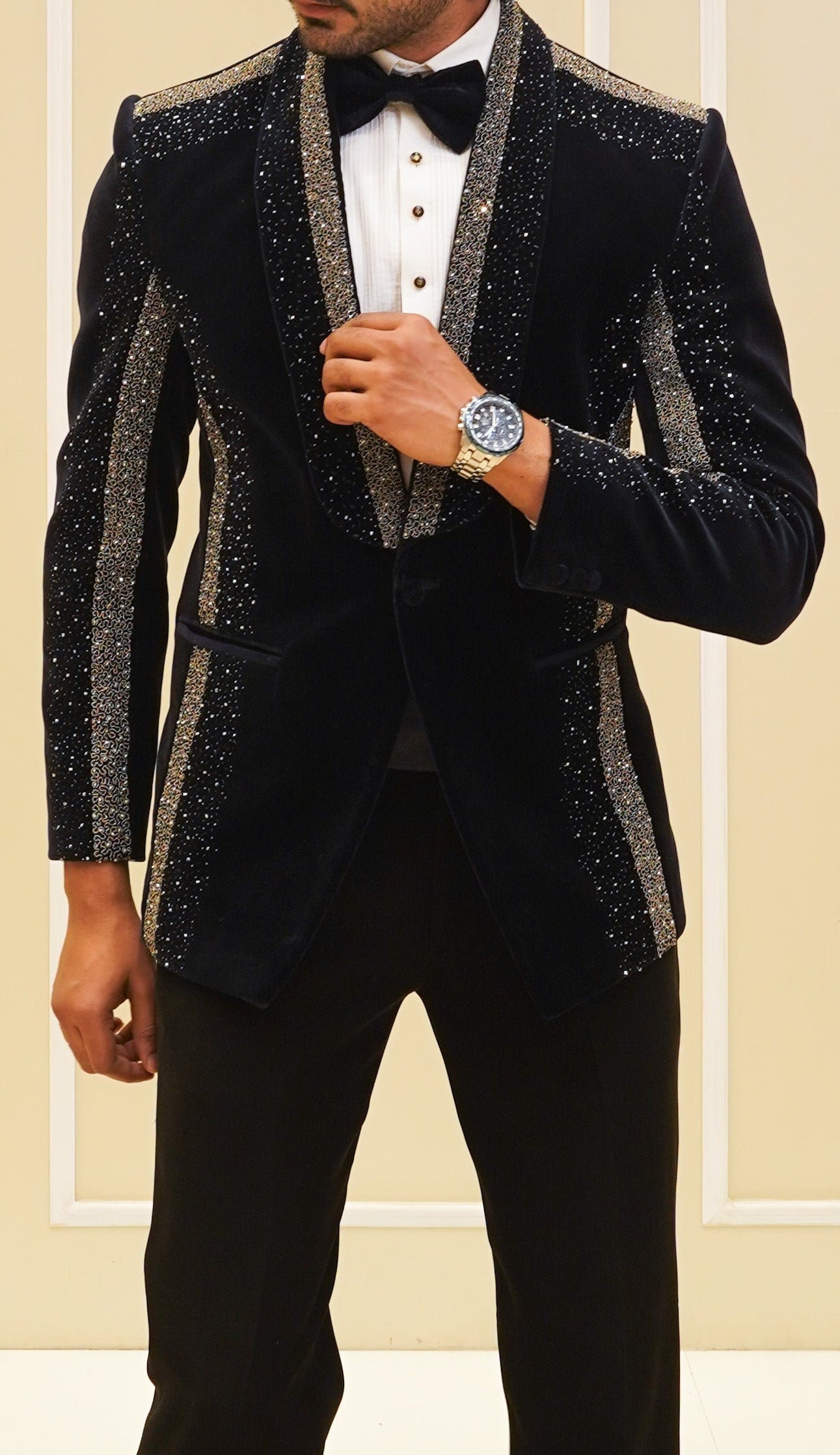 Dark Blue New Cut Material Embroidery Set