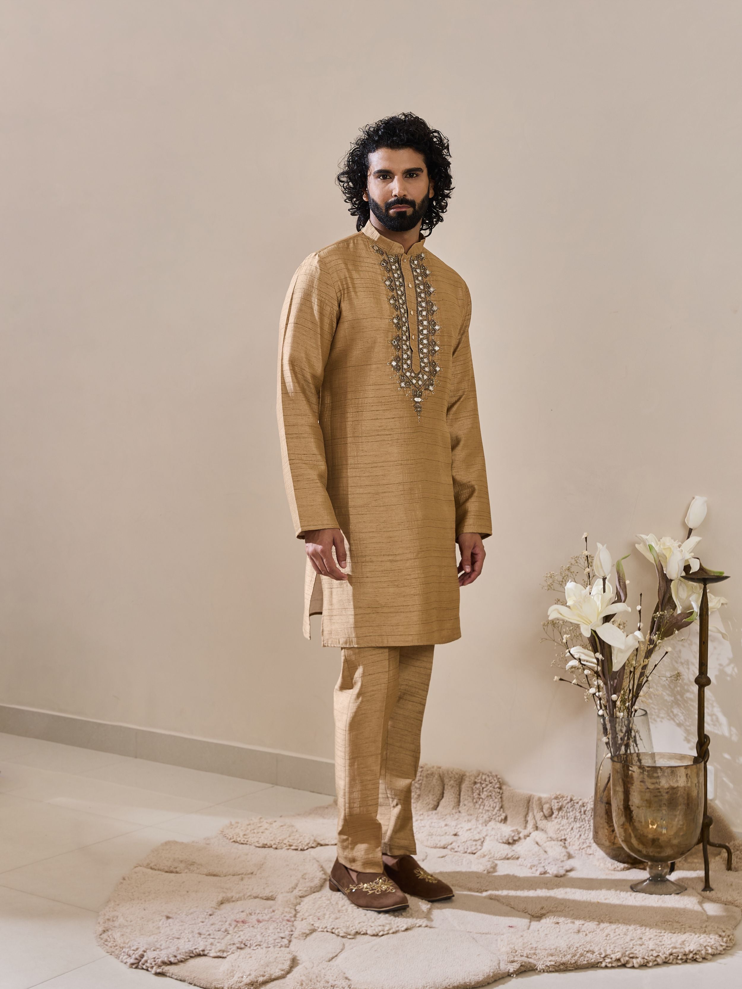 Gold Mirror Work Indo-Western