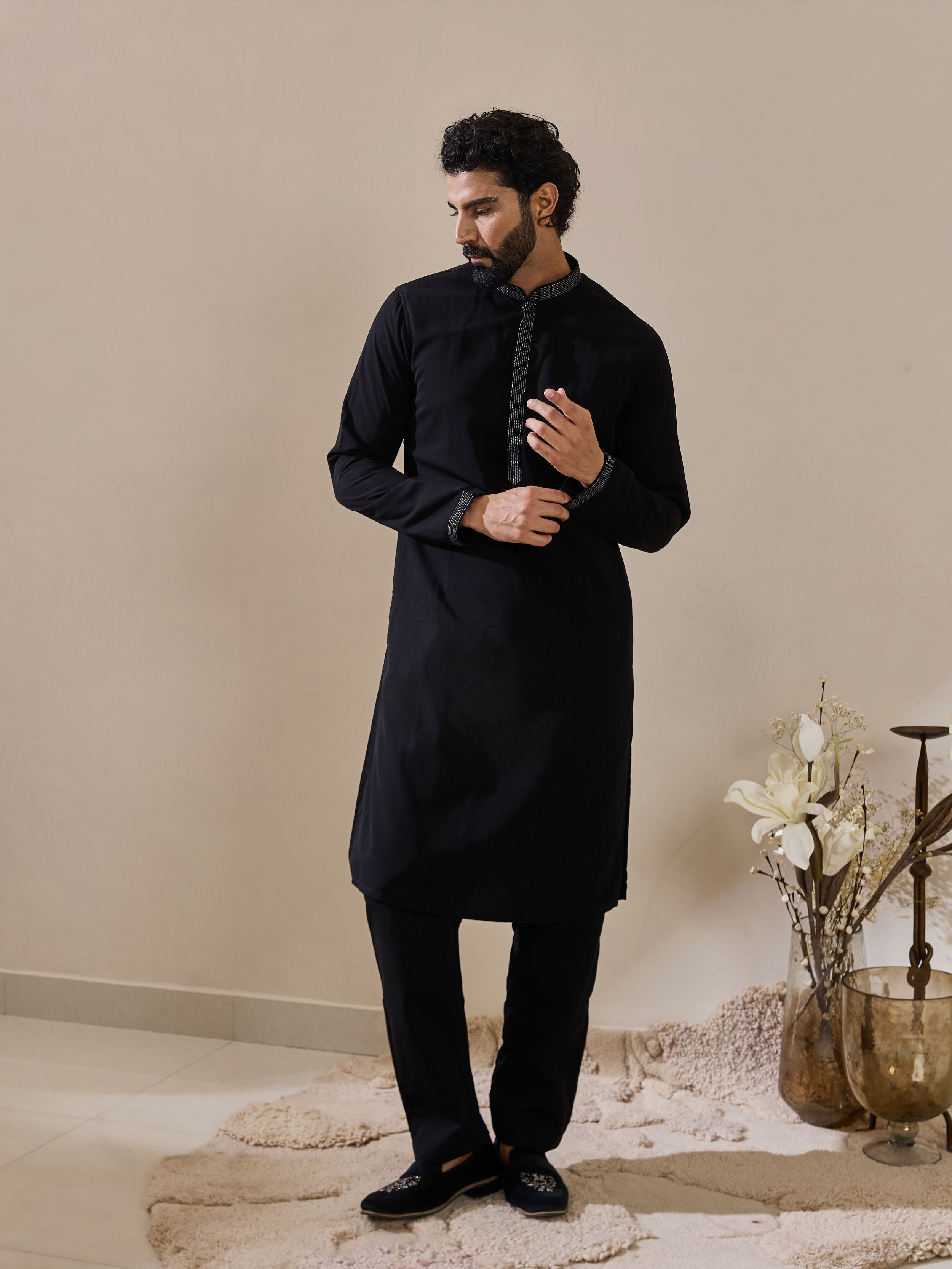 Light Grey Embroidery Kurta Set