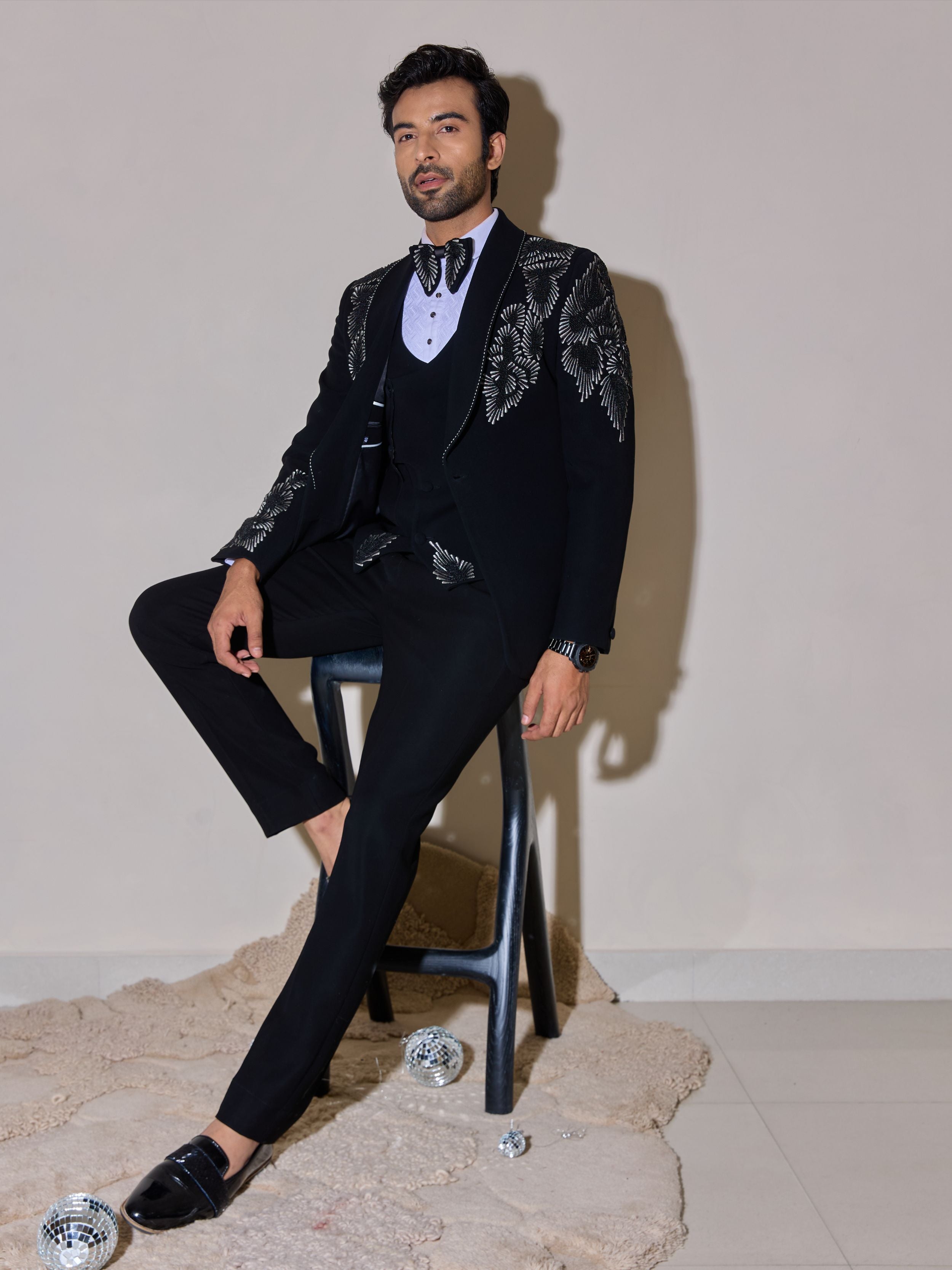 Black Luxe Beaded Tuxedo