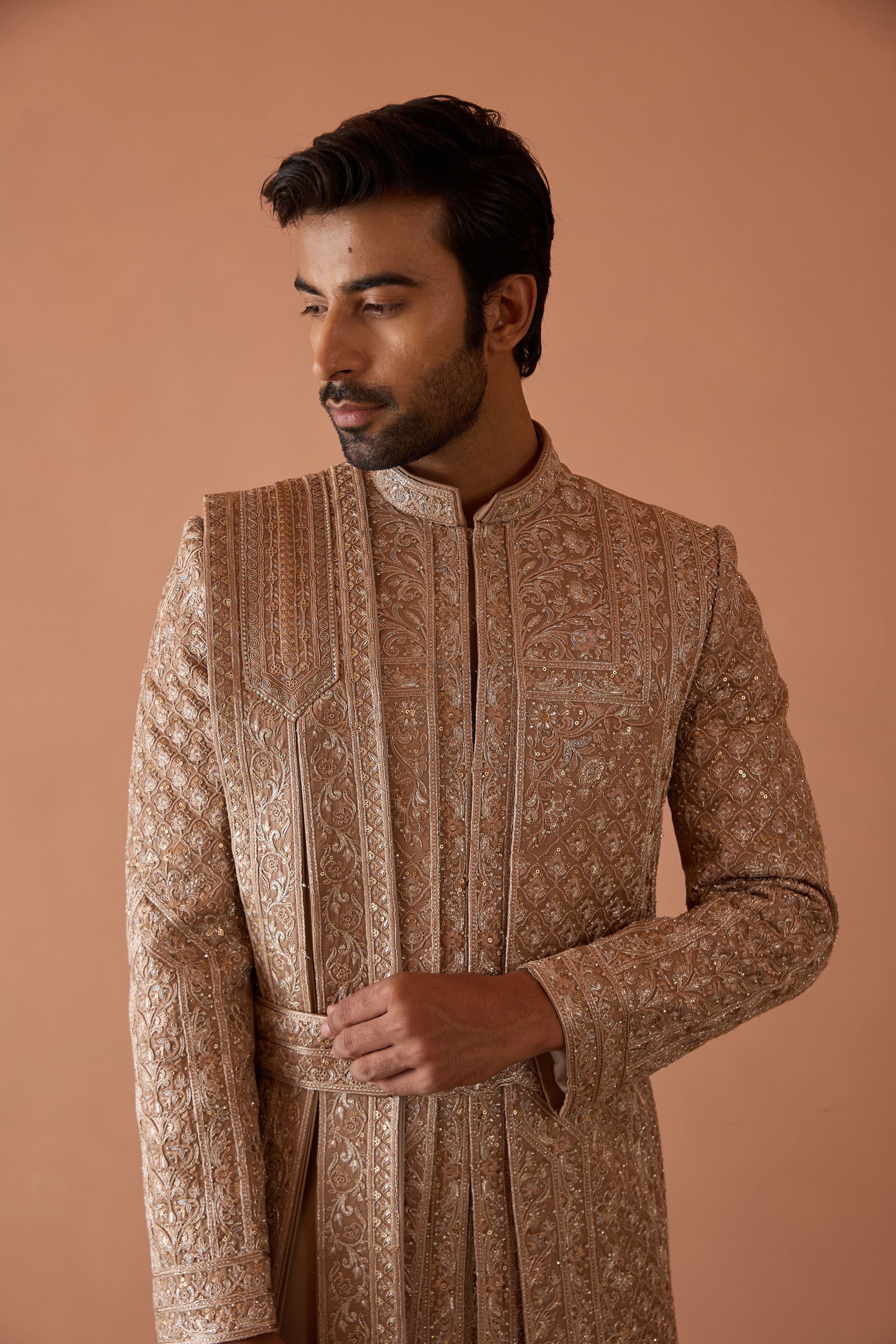 Gold Embroidered Sherwani