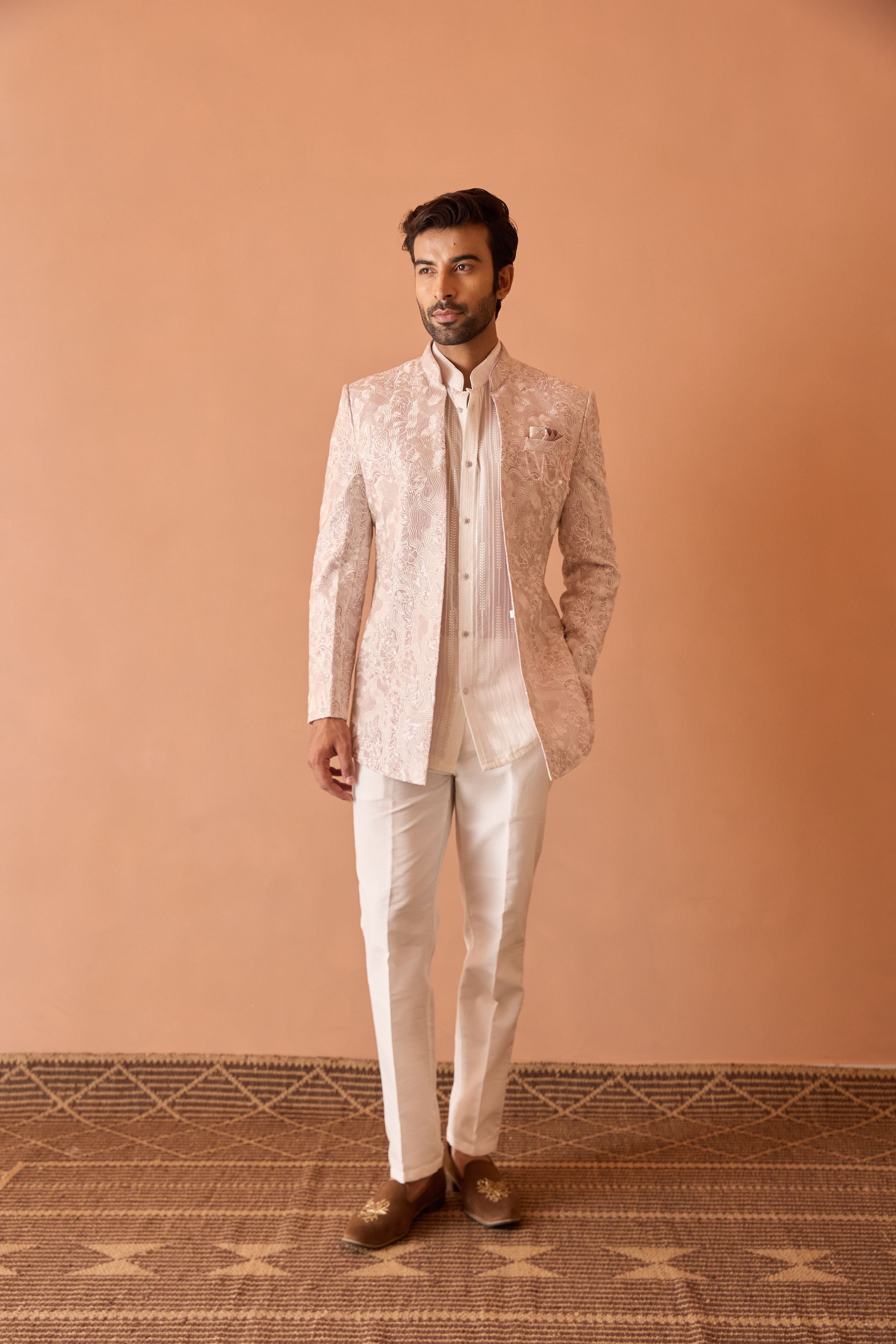Light Pink Embroidered  Indo-Western