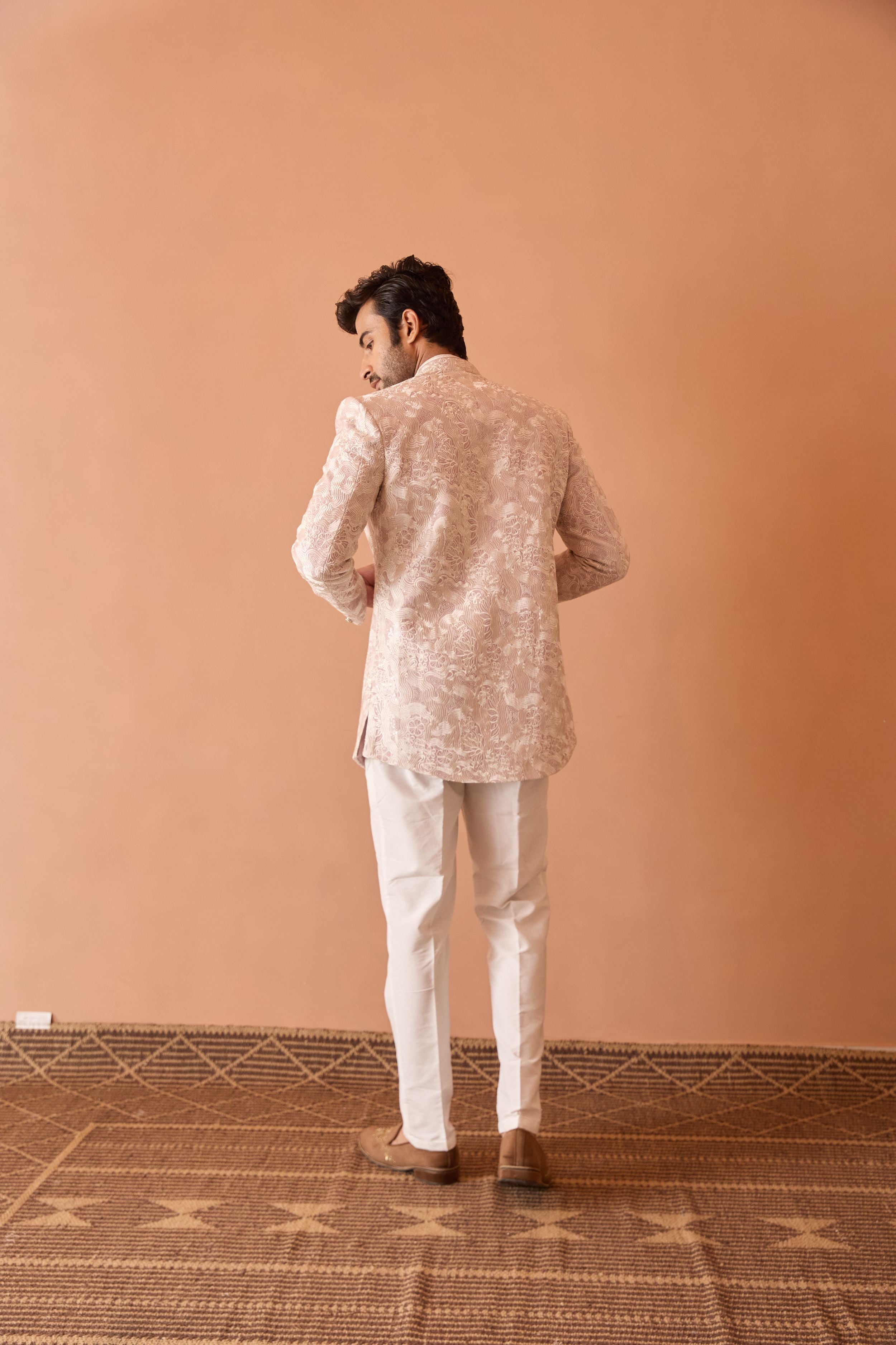 Light Pink Embroidered  Indo-Western