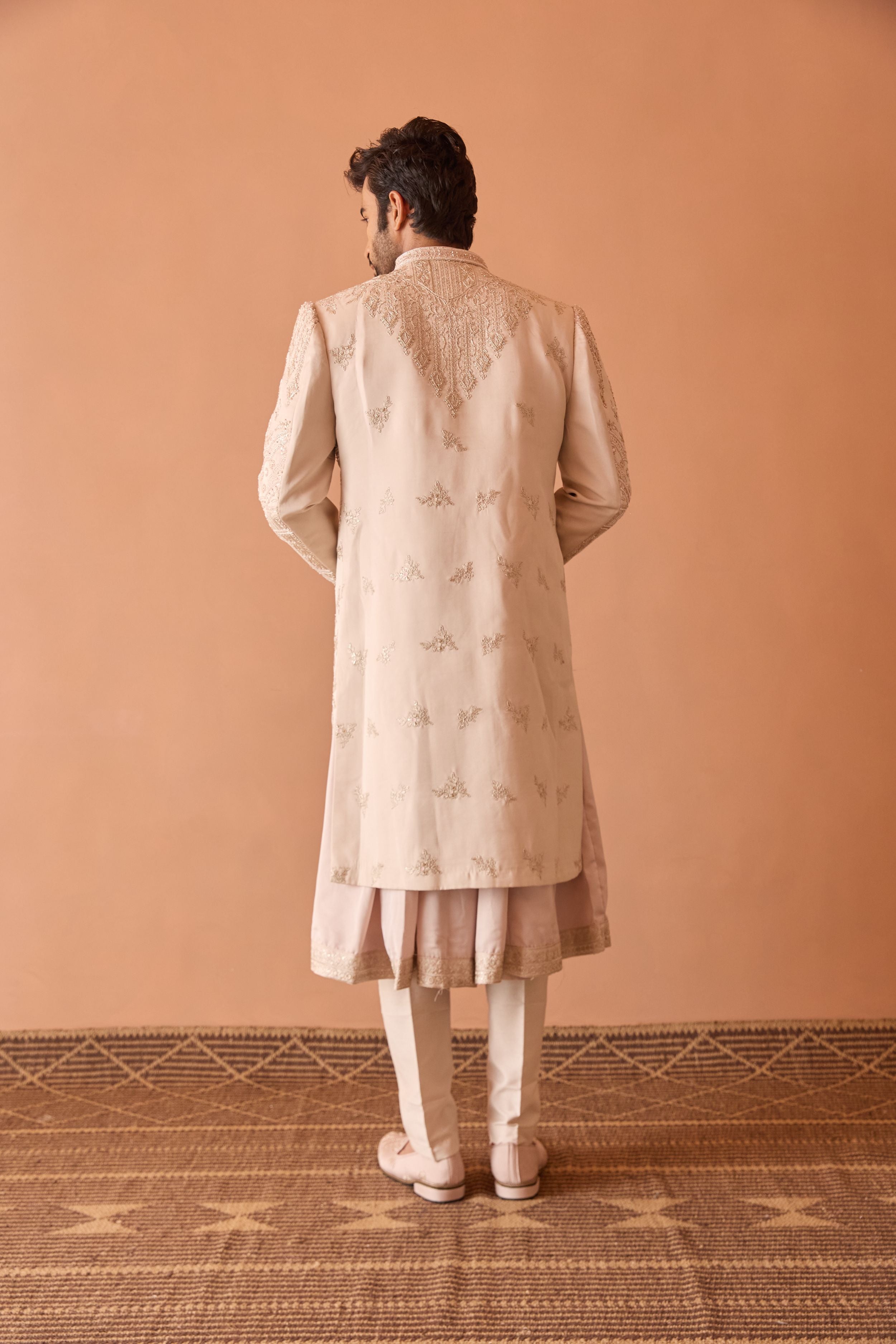 Champagne Embroidered Sherwani