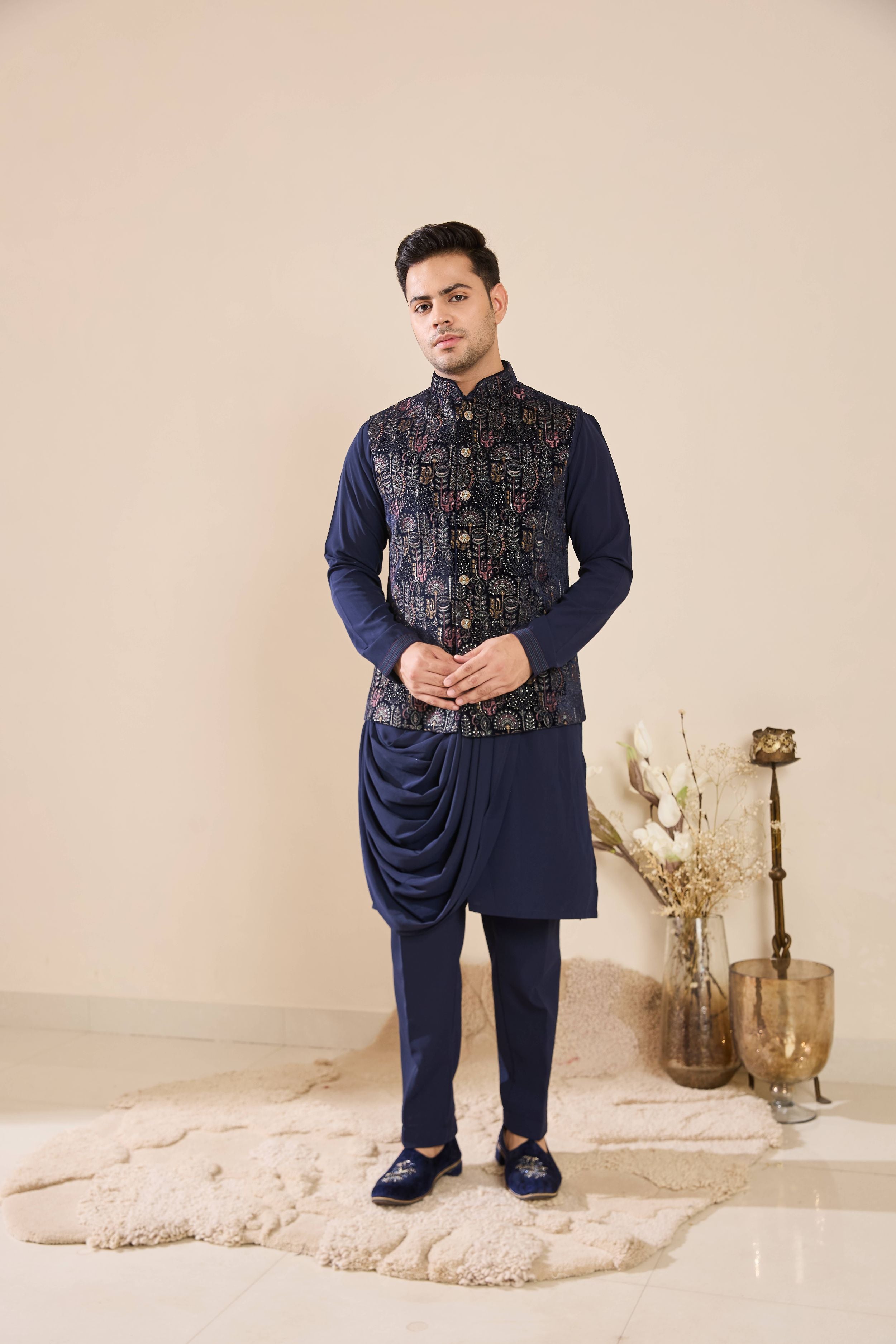 Blue Embroidered Kurta Set