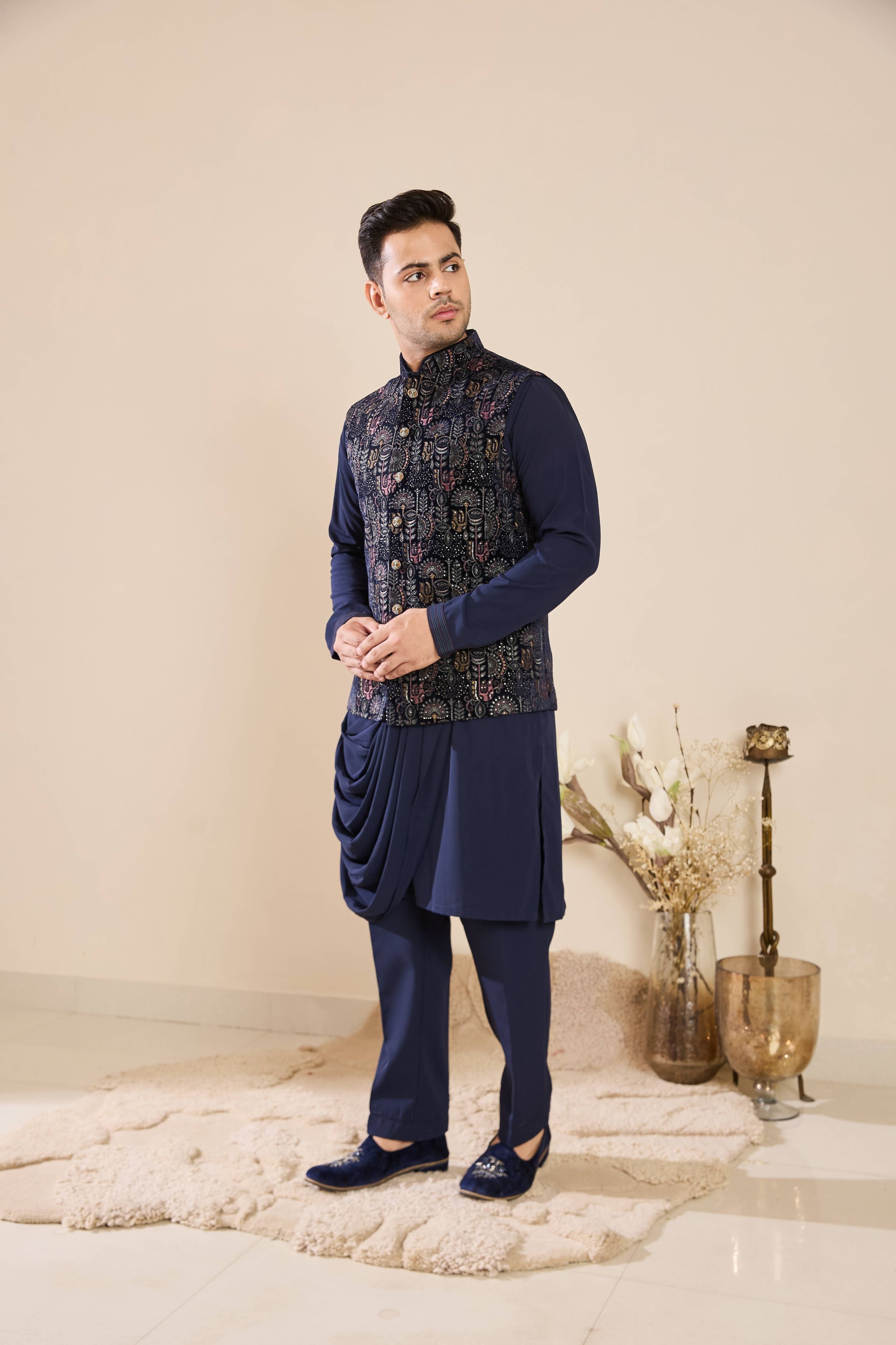 Blue Embroidered Kurta Set
