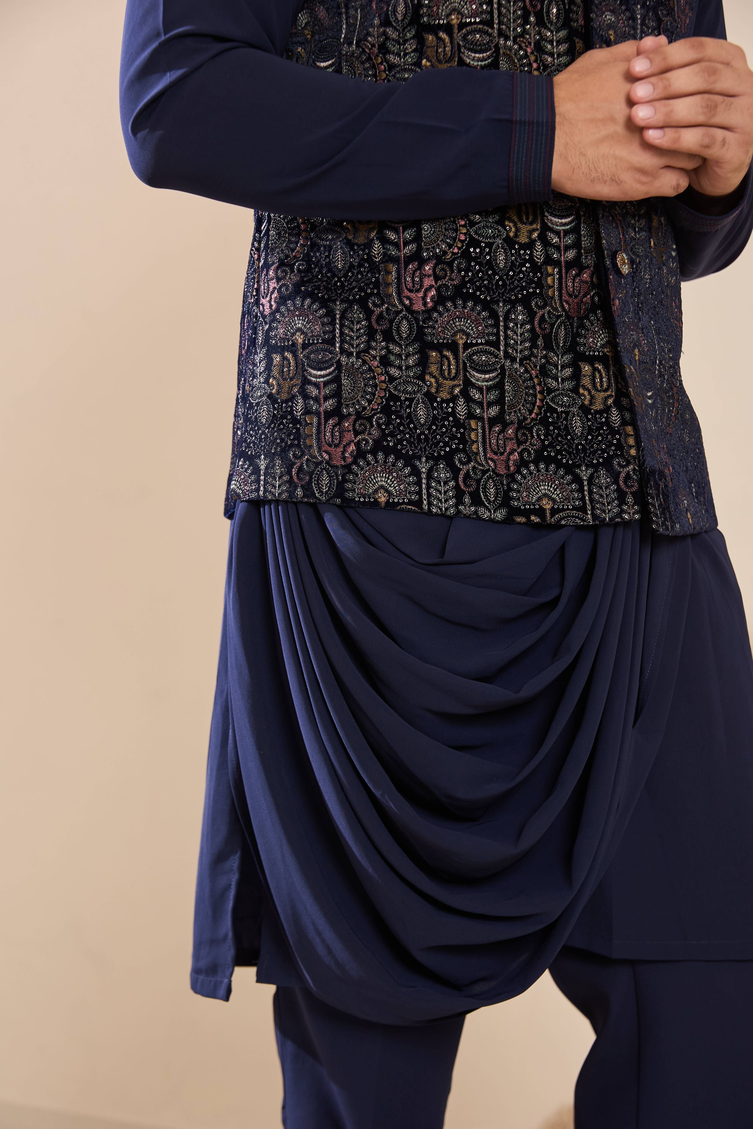 Blue Embroidered Kurta Set