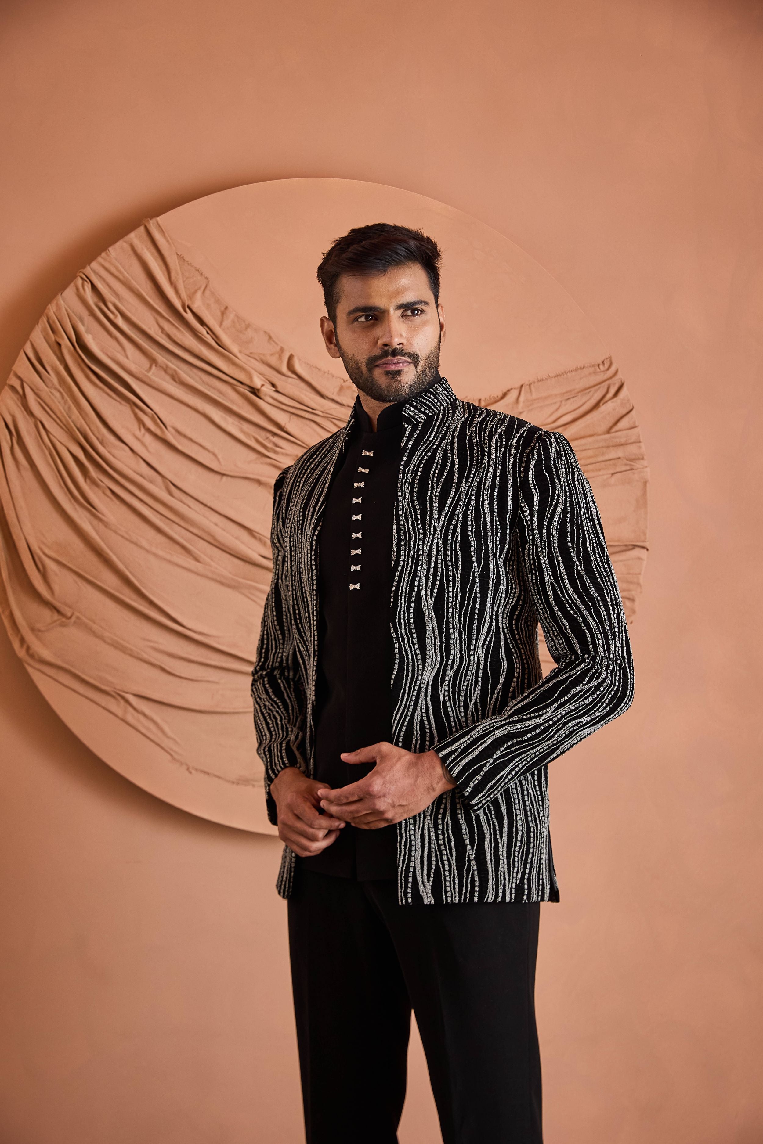 Black zardosi Embroidered  Indo-Western