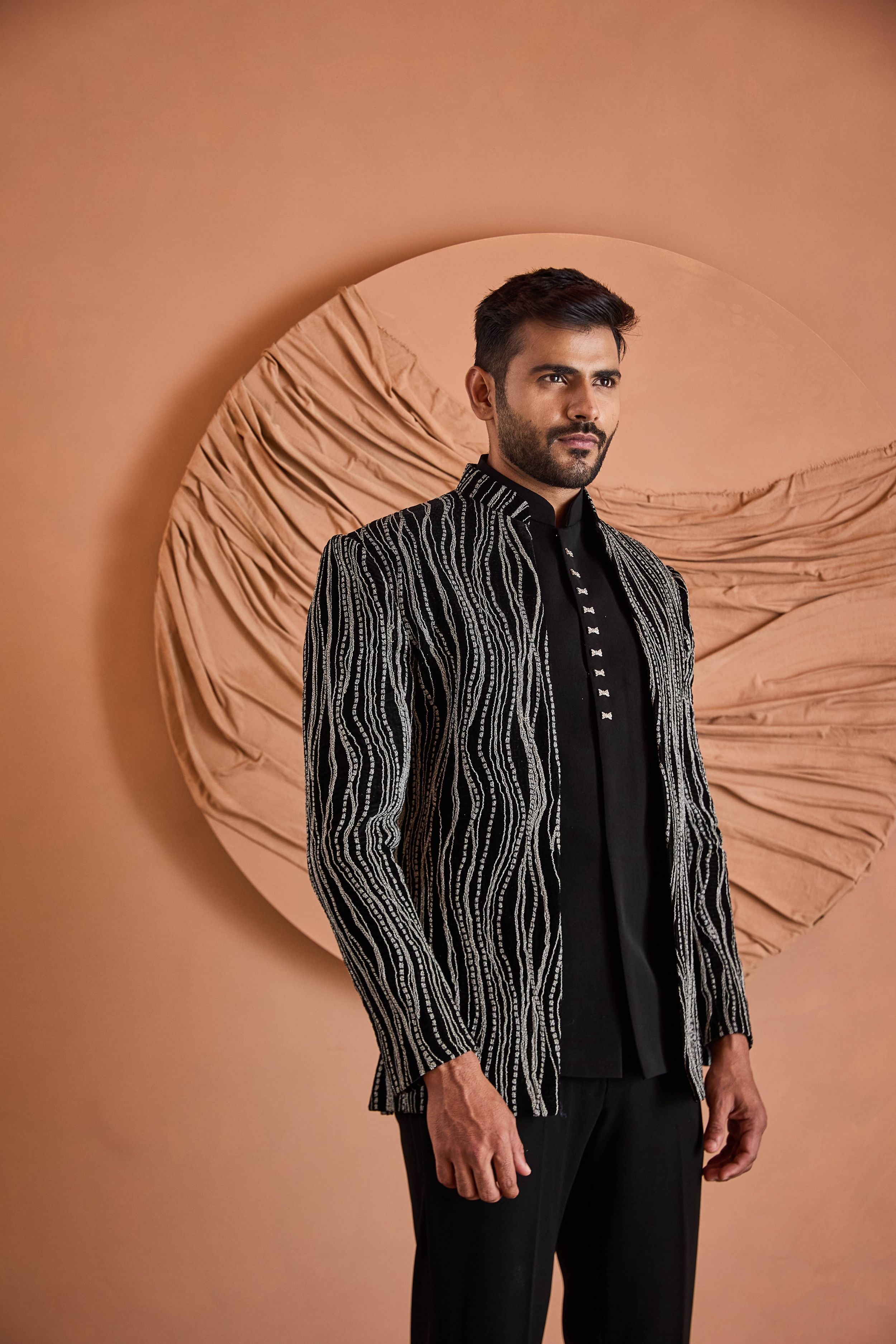 Black zardosi Embroidered  Indo-Western