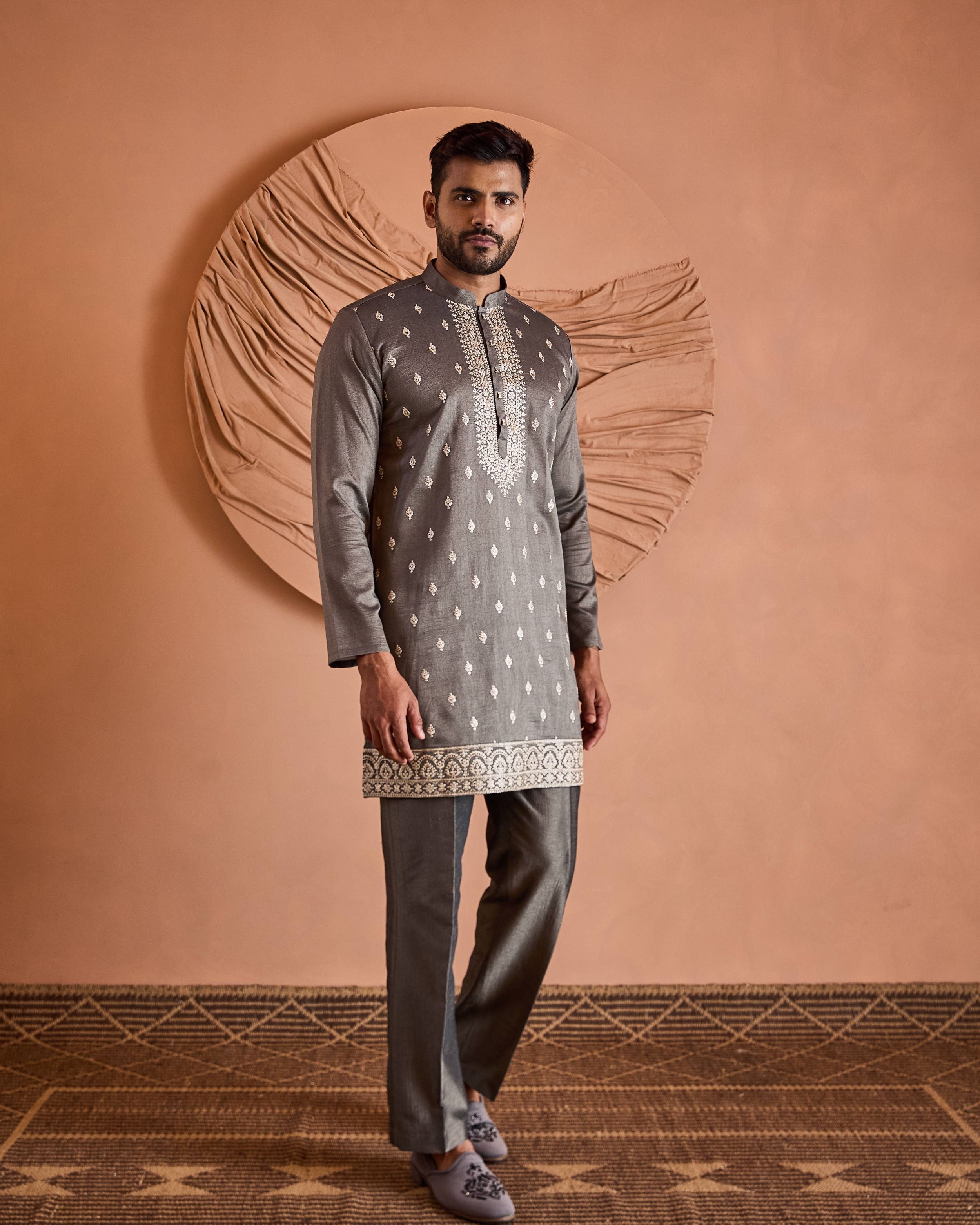 Zinc Grey Classic Indo-Western
