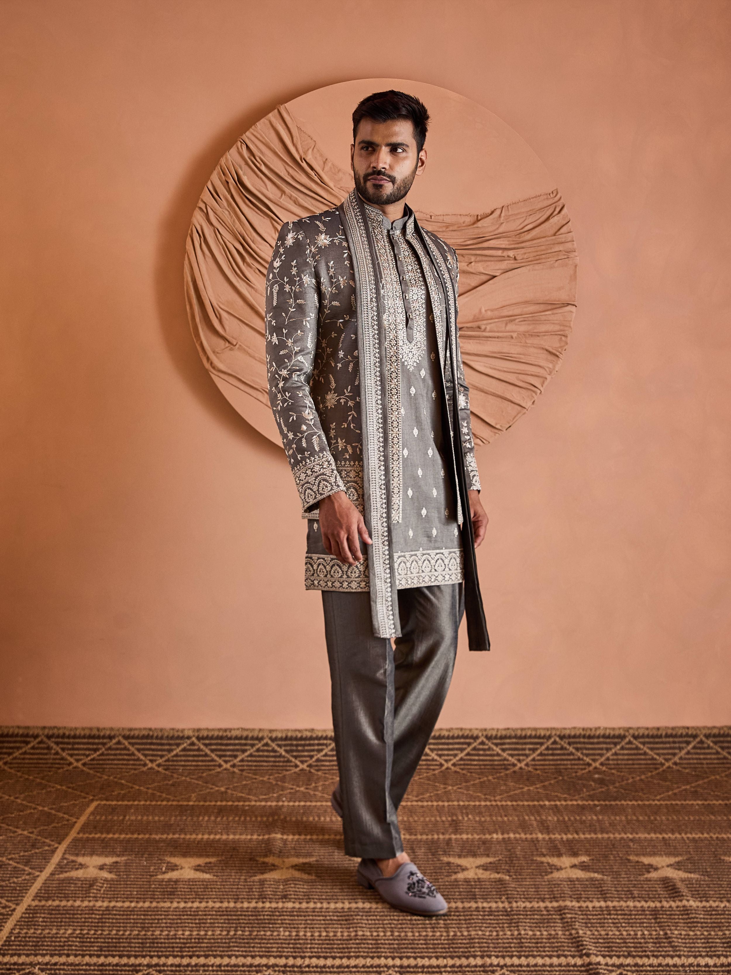 Zinc Grey Classic Indo-Western
